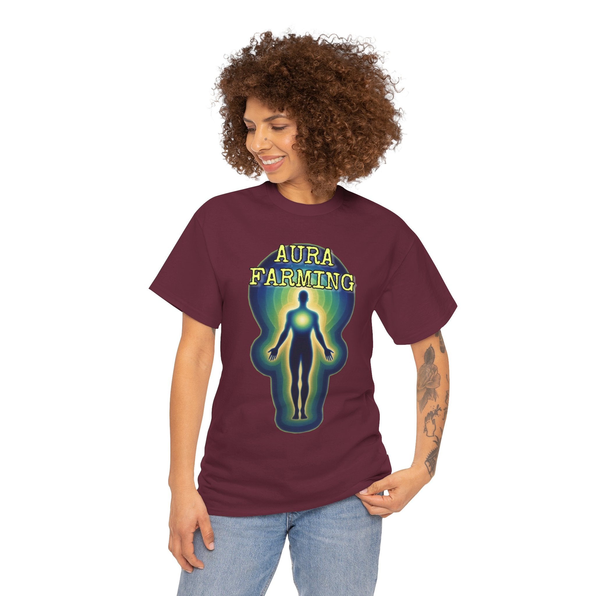 "Aura Farming" — Spiritual Energy Graphic Tee