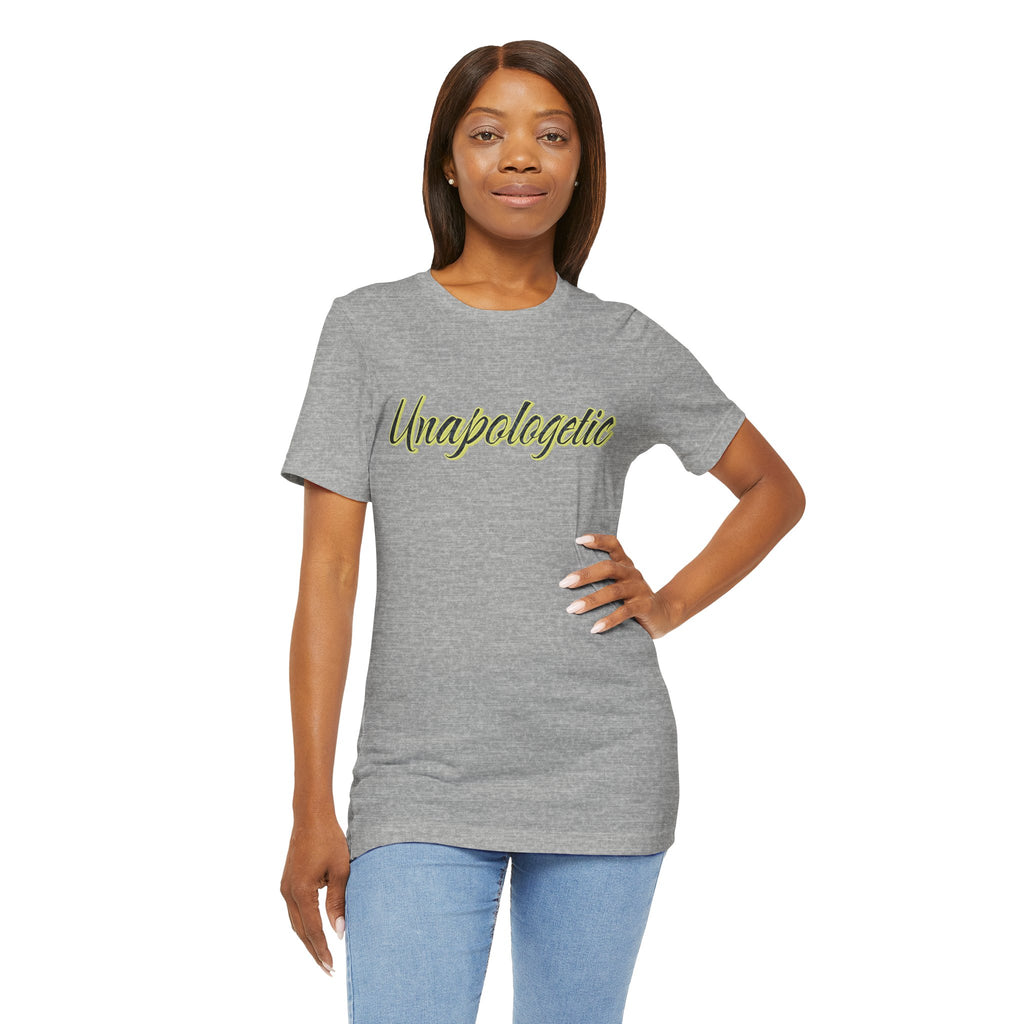 "Unapologetic" Bold Gold Lettering Graphic Tee