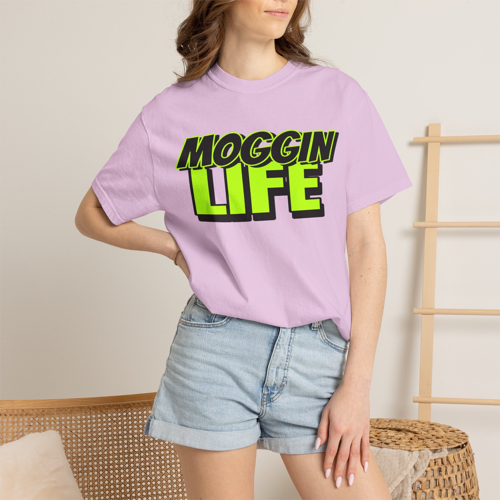 "Moggin Life" — Bold Neon Graphic Tee