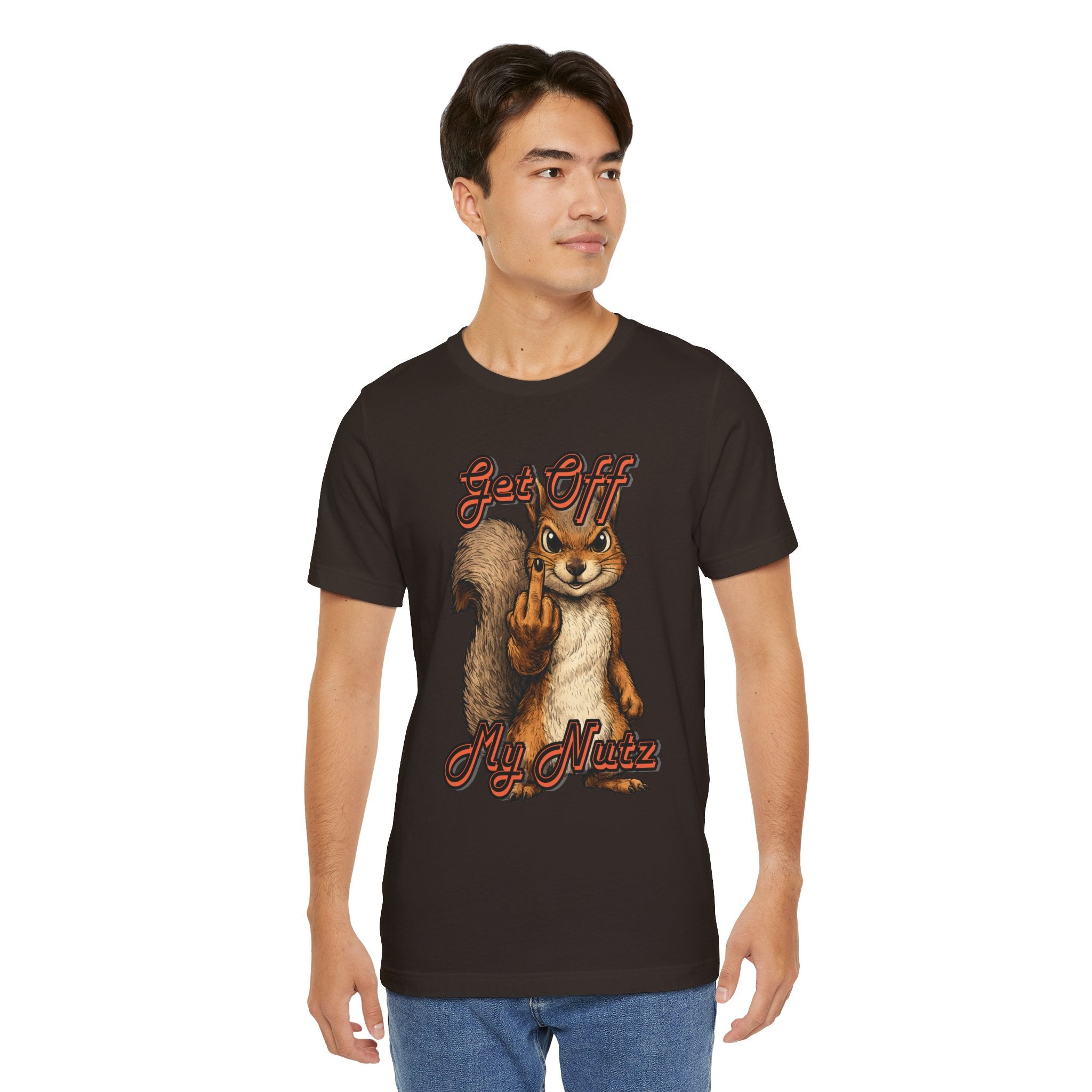 "Get Off My Nutz" Funny Middle Finger Squirrel Graphic Tee