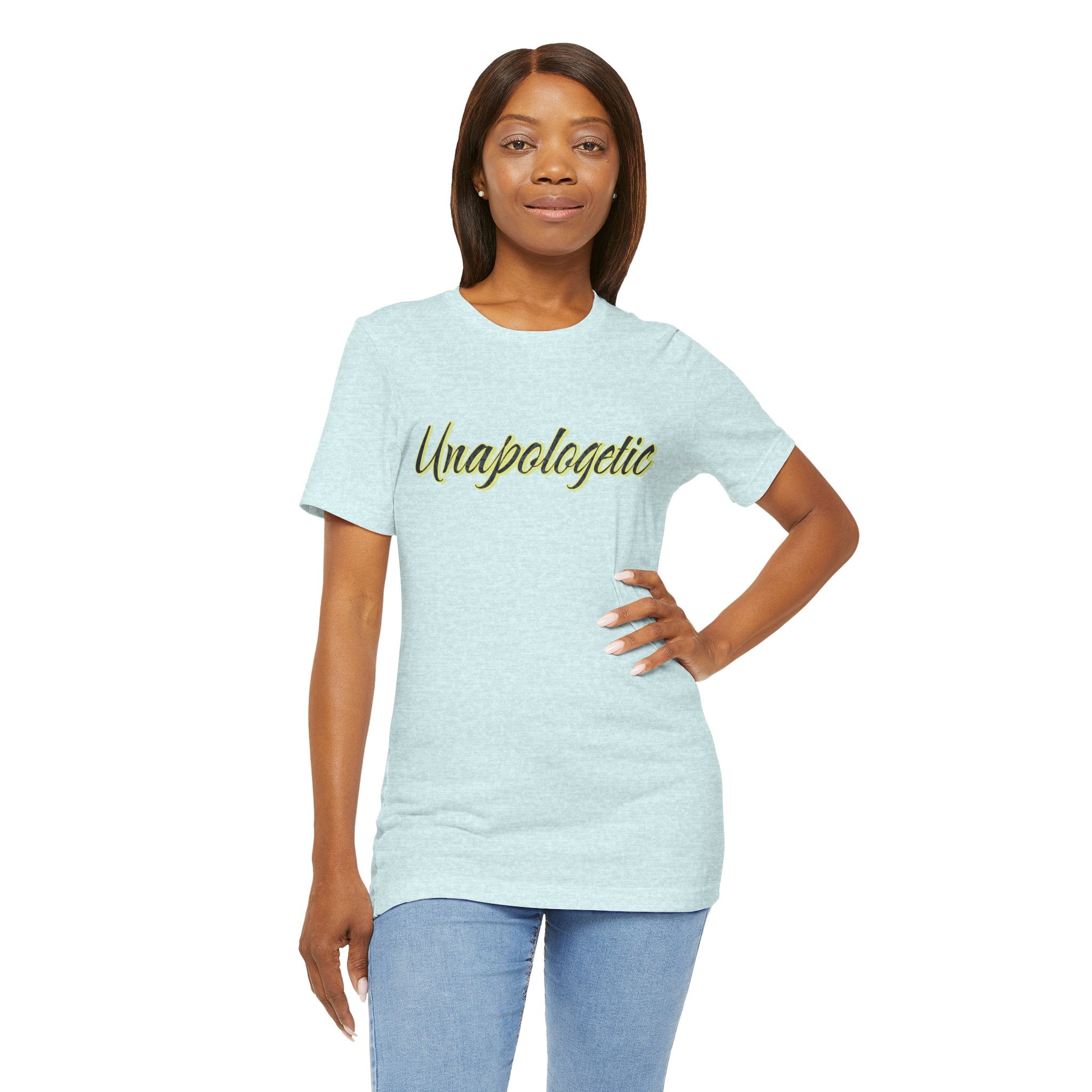 "Unapologetic" Bold Gold Lettering Graphic Tee