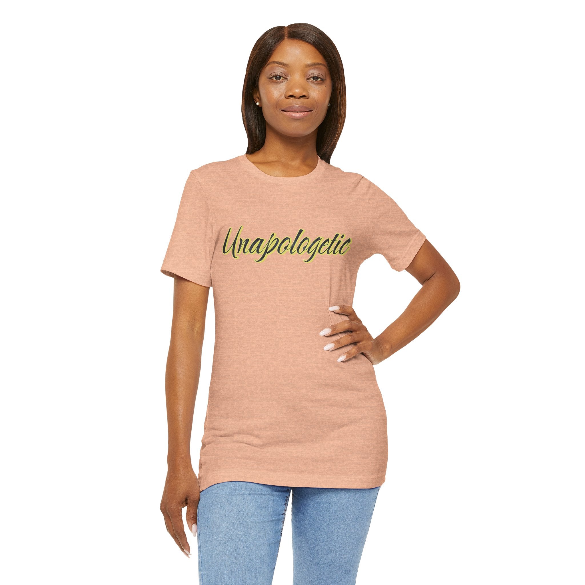 "Unapologetic" Bold Gold Lettering Graphic Tee