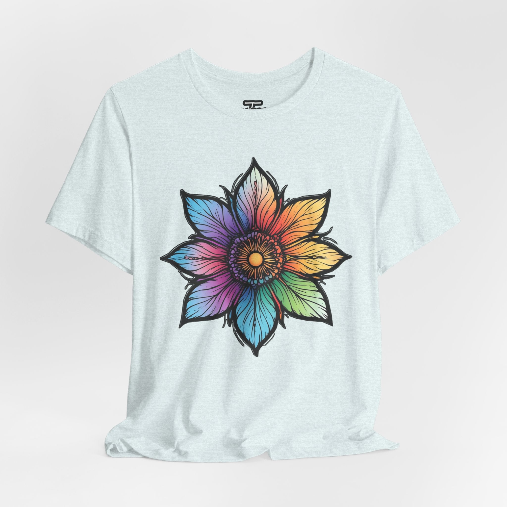 "Flower Power" Rainbow Colorful Graphic Tee