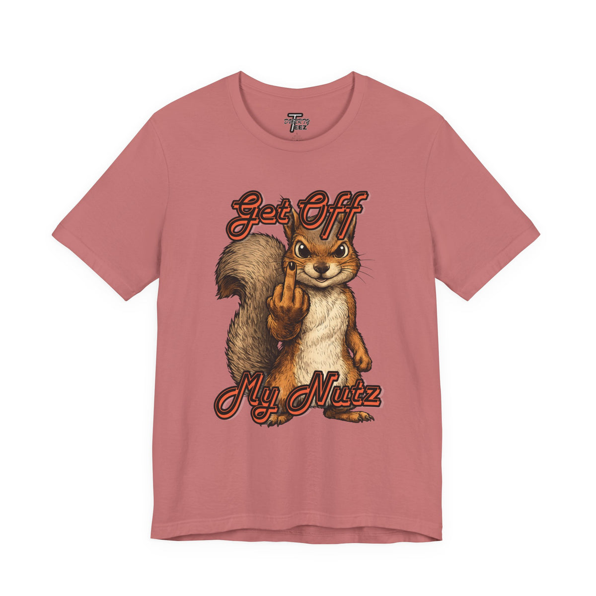 "Get Off My Nutz" Funny Middle Finger Squirrel Graphic Tee