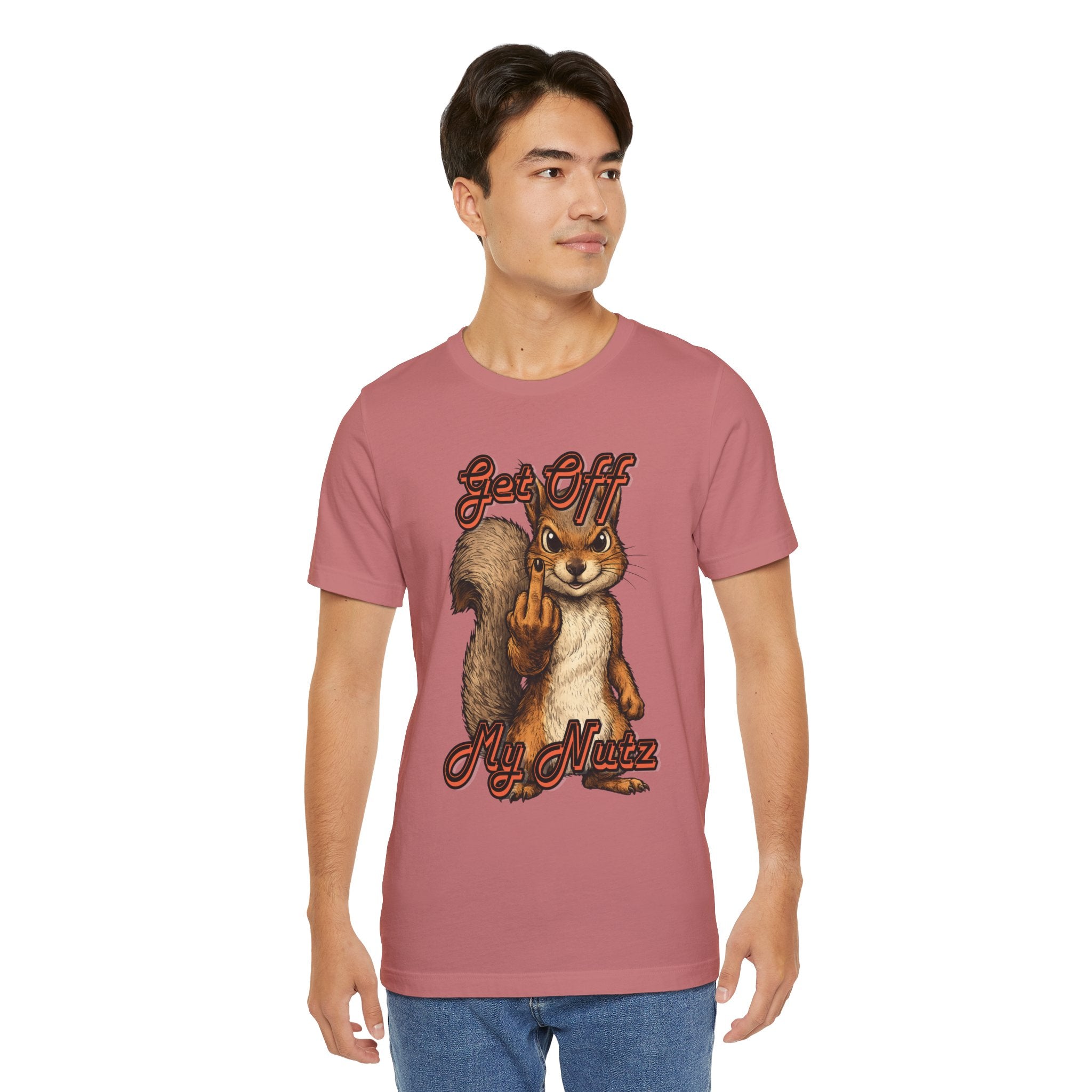 "Get Off My Nutz" Funny Middle Finger Squirrel Graphic Tee
