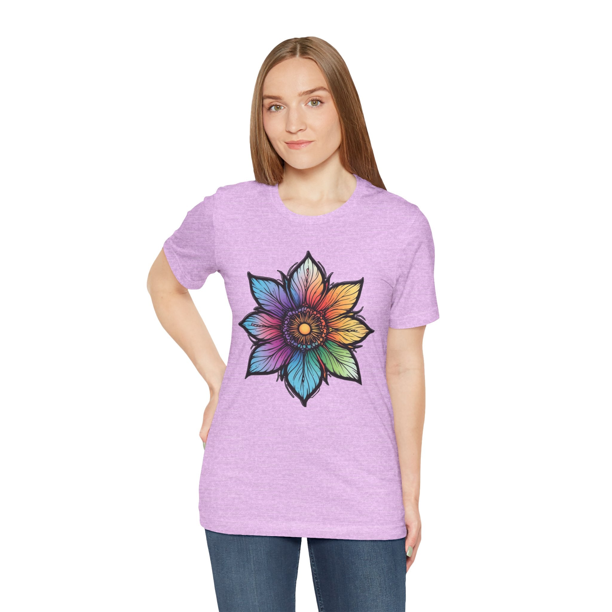 "Flower Power" Rainbow Colorful Graphic Tee