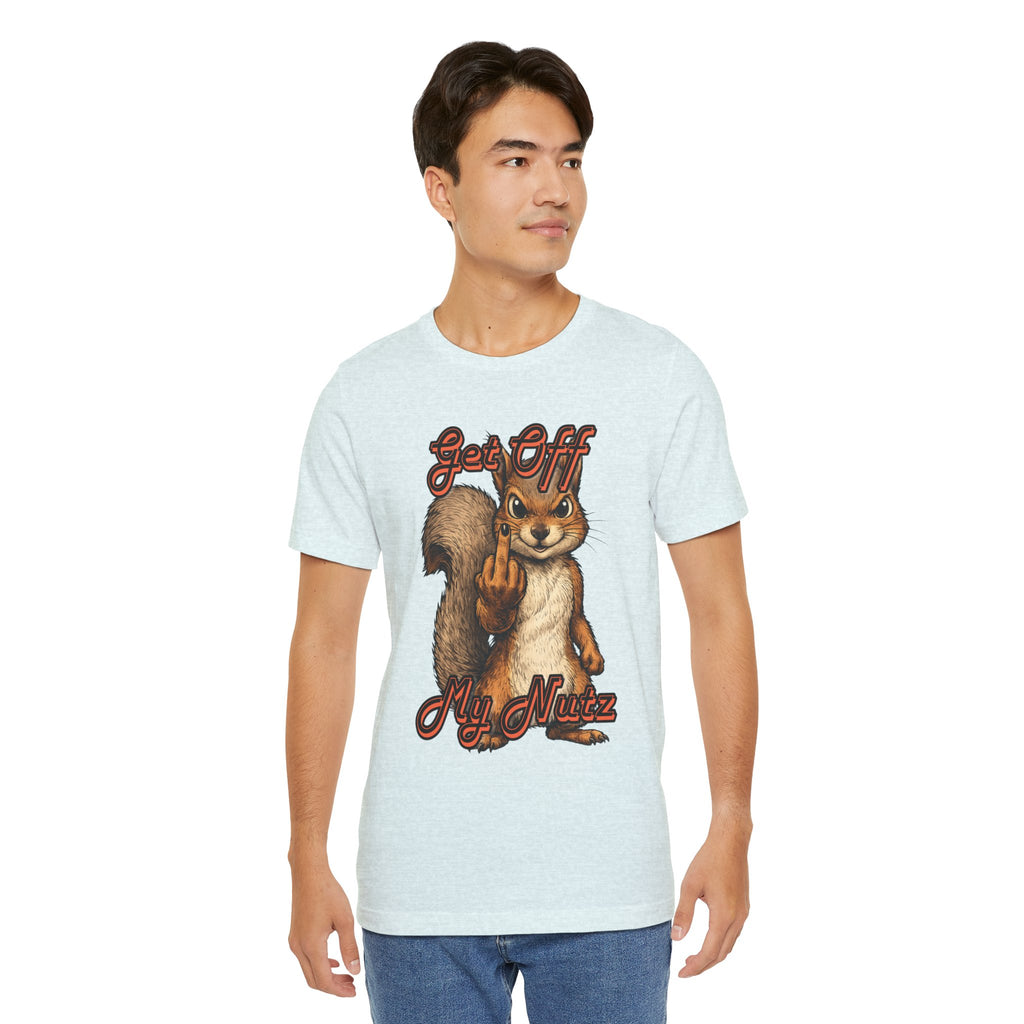 "Get Off My Nutz" Funny Middle Finger Squirrel Graphic Tee