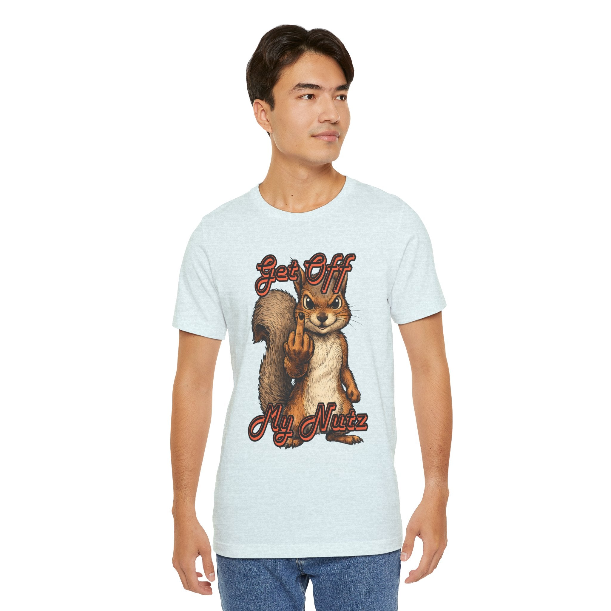 "Get Off My Nutz" Funny Middle Finger Squirrel Graphic Tee