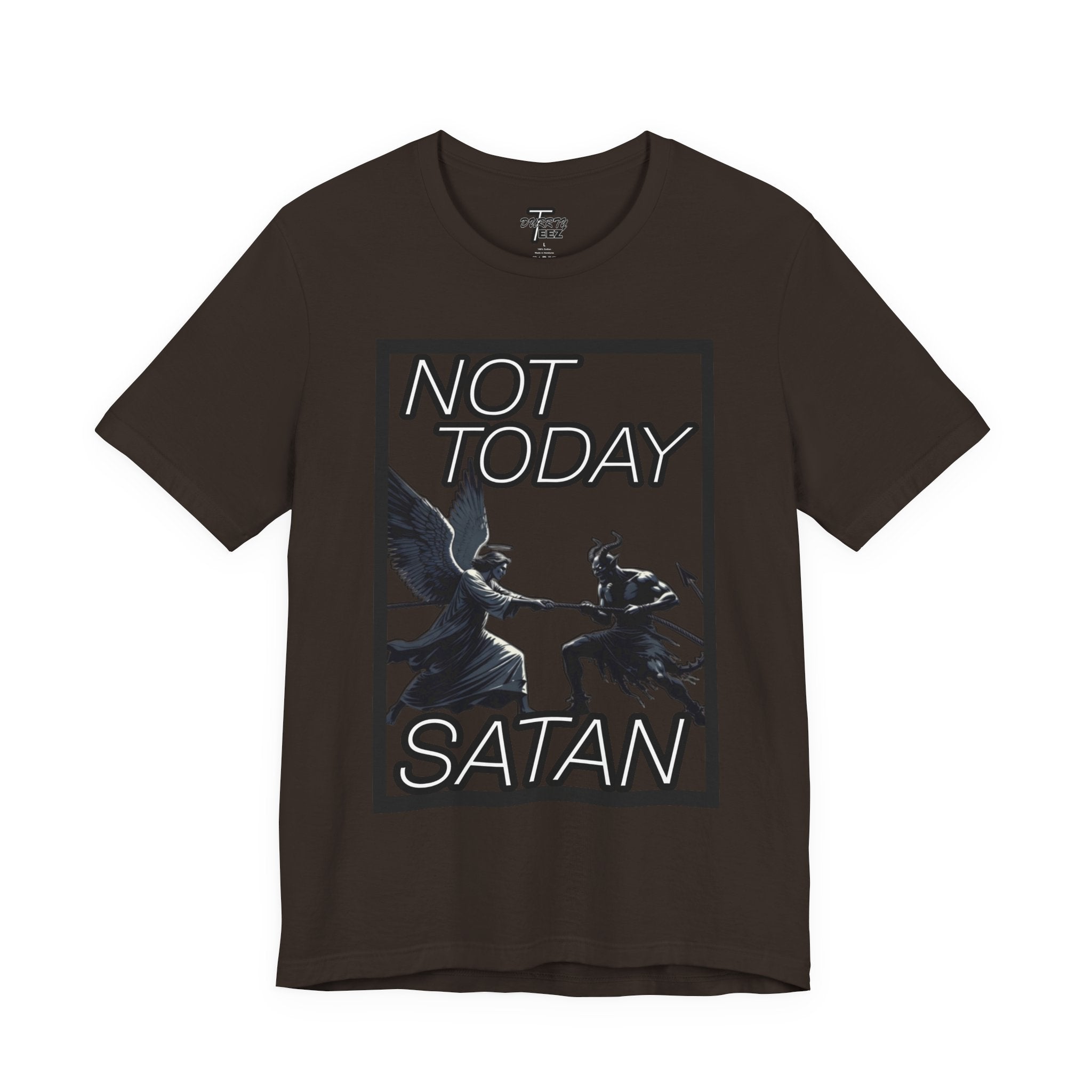 "Not Today Satan" Angel vs Demon Tug Of War Graphic Tee