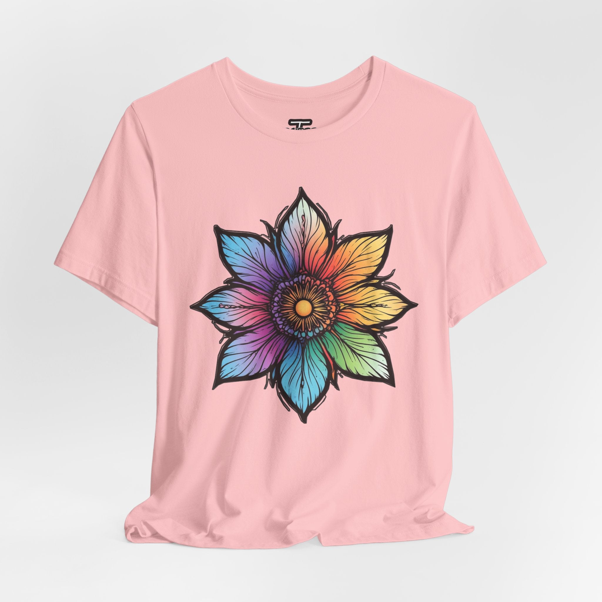"Flower Power" Rainbow Colorful Graphic Tee