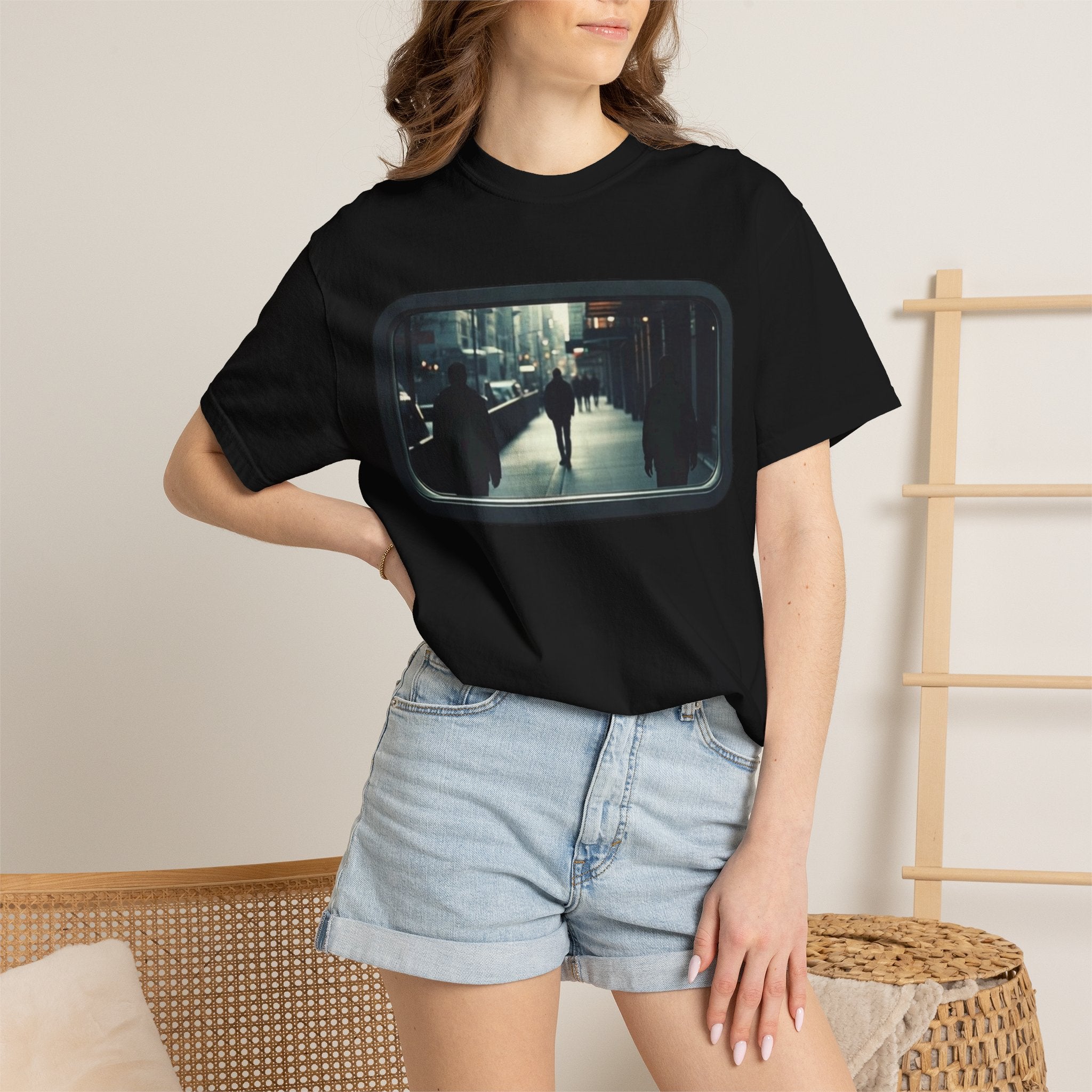 "Outside My Window" Urban Night Commuter Graphic Tee