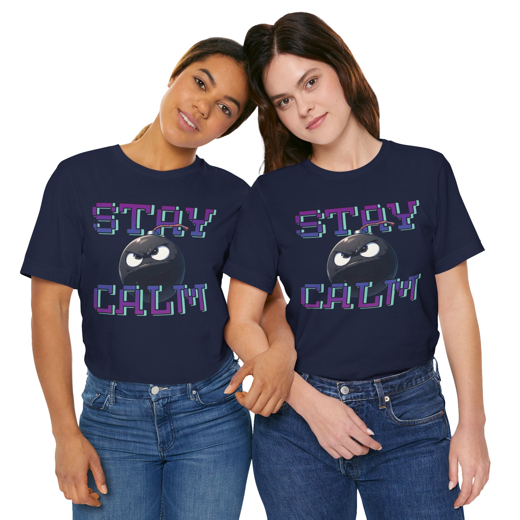"Stay Calm" Retro Pixel Bomb Graphic Tee