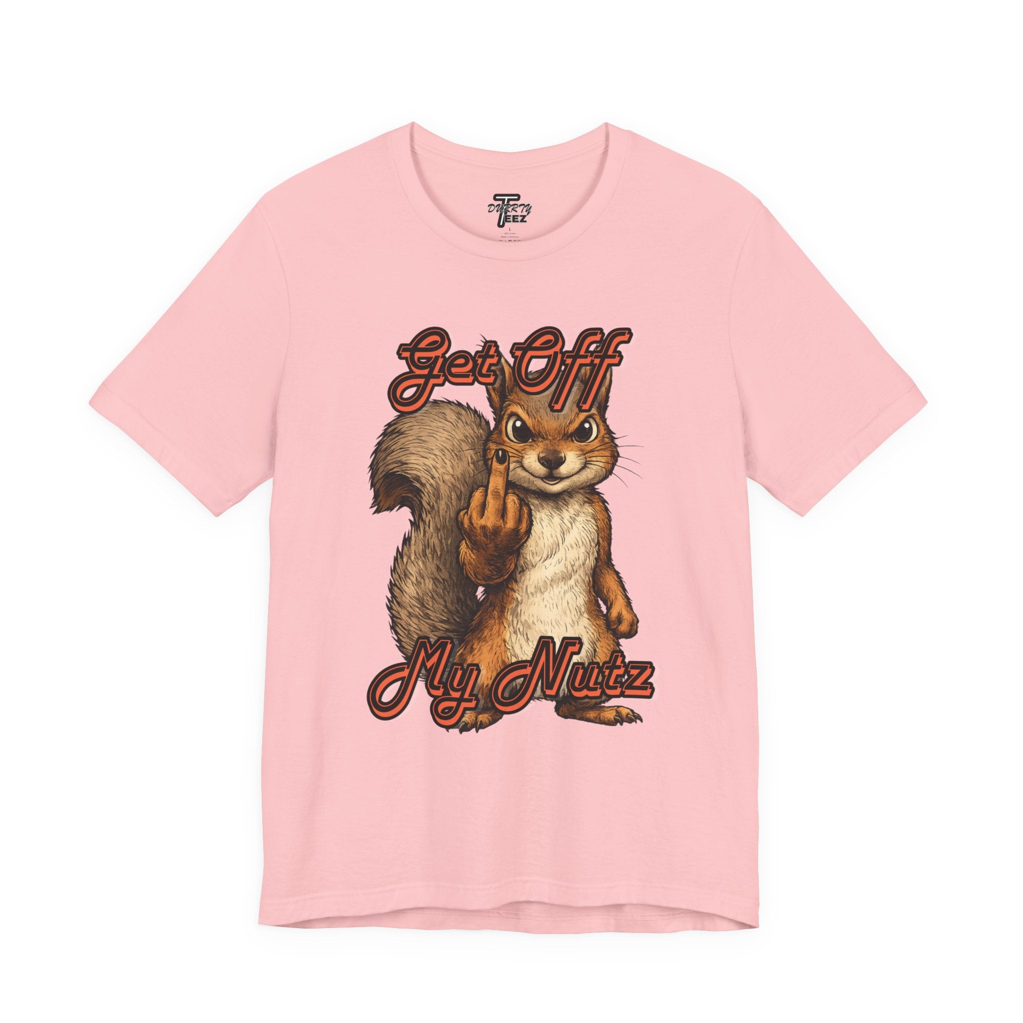 "Get Off My Nutz" Funny Middle Finger Squirrel Graphic Tee