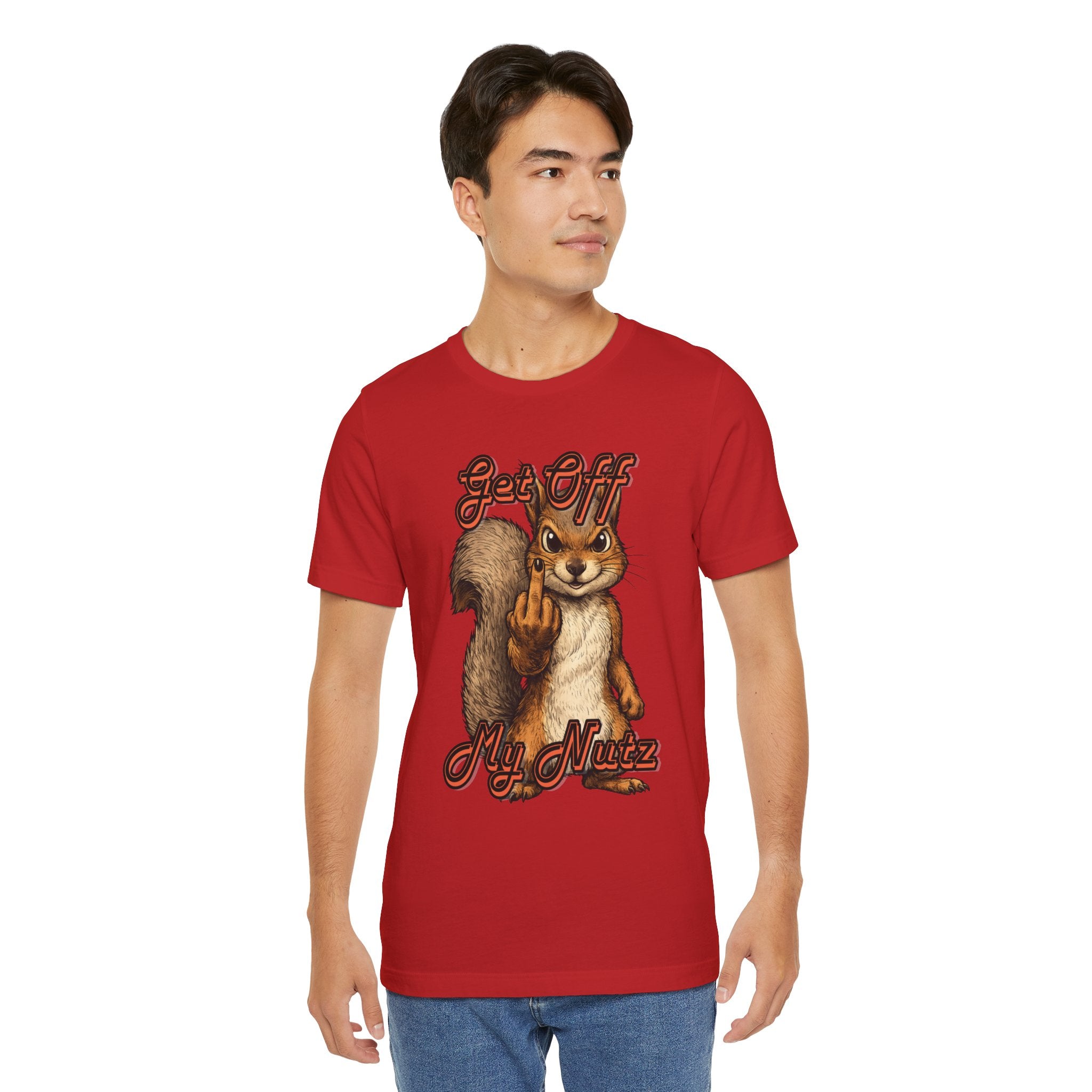 "Get Off My Nutz" Funny Middle Finger Squirrel Graphic Tee