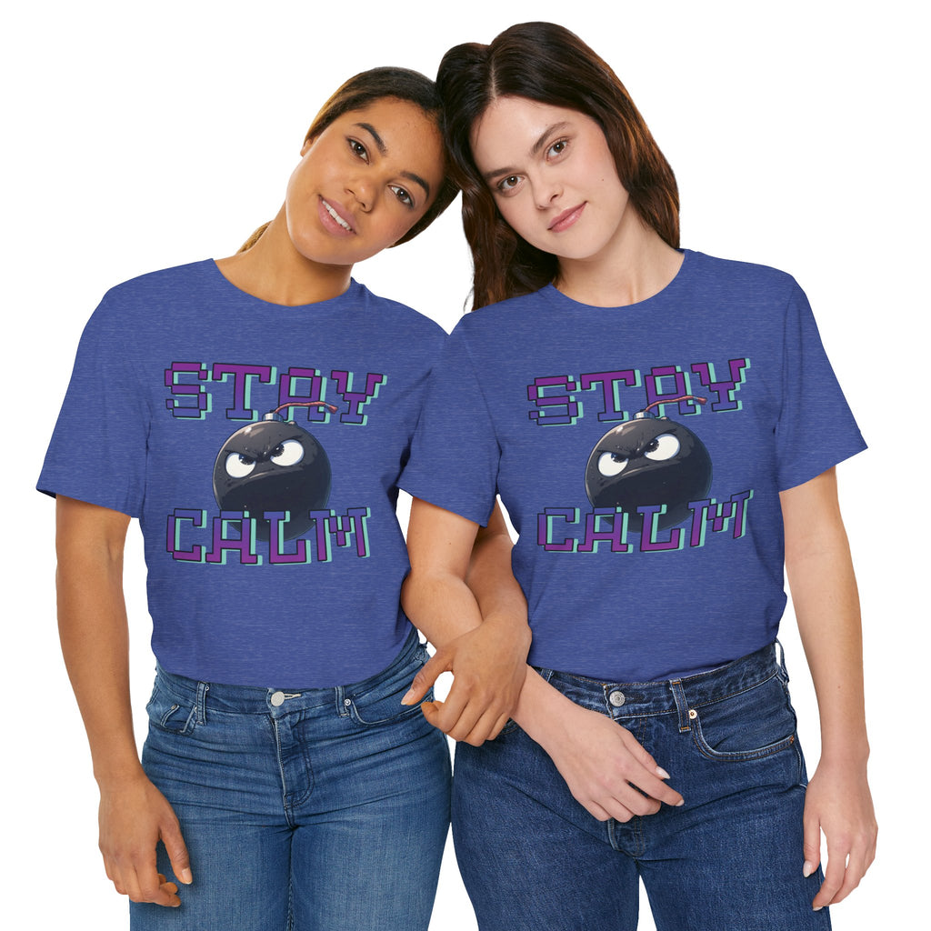 "Stay Calm" Retro Pixel Bomb Graphic Tee