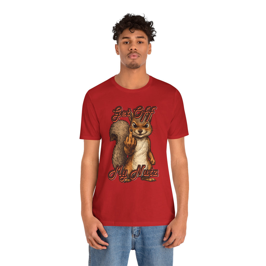 "Get Off My Nutz" Funny Middle Finger Squirrel Graphic Tee