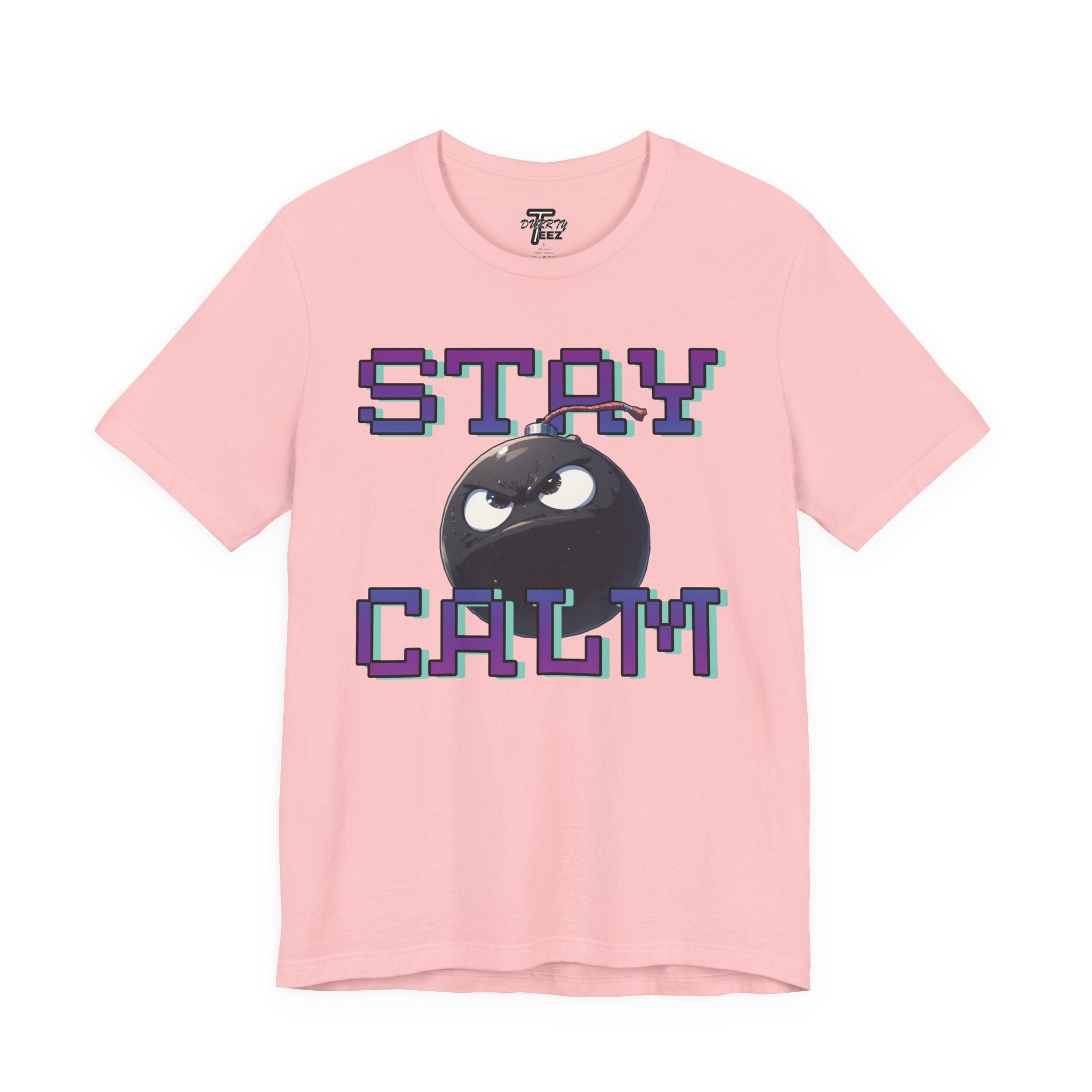 "Stay Calm" Retro Pixel Bomb Graphic Tee