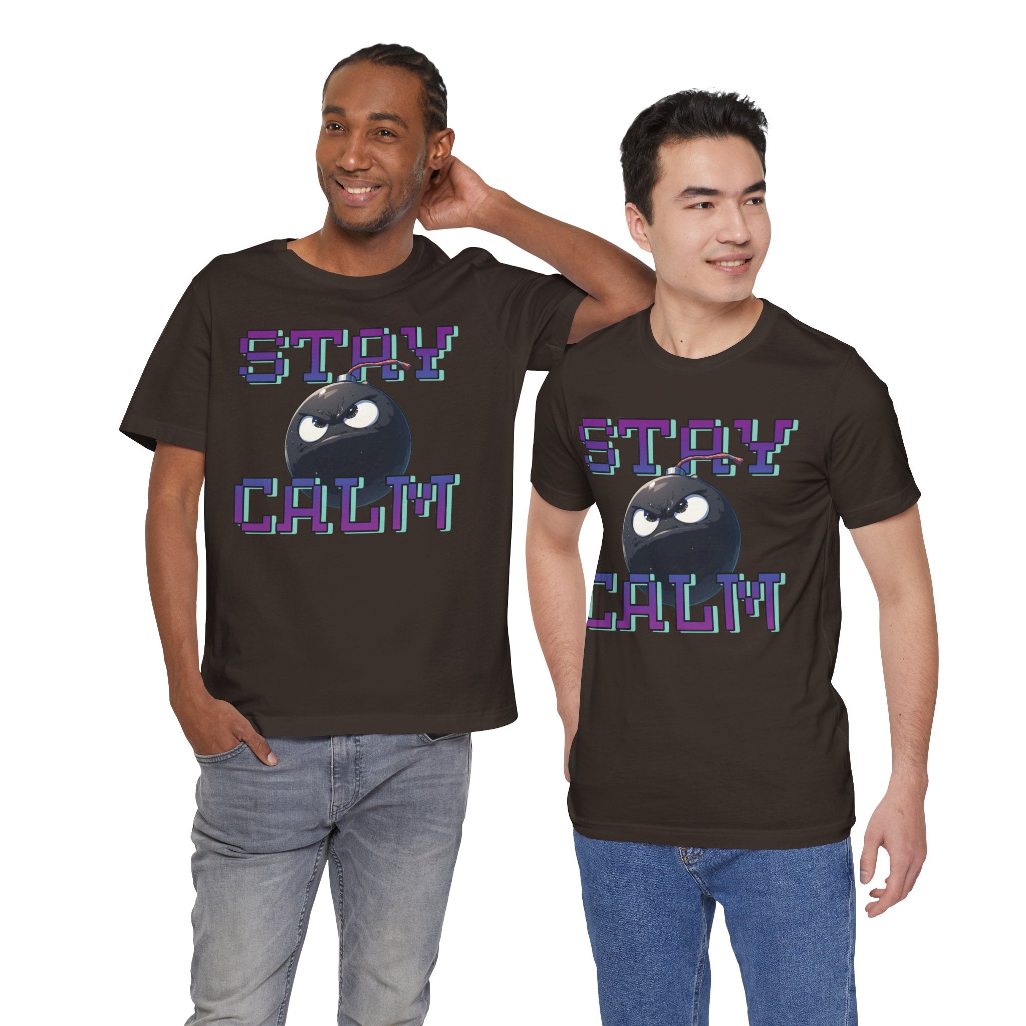 "Stay Calm" Retro Pixel Bomb Graphic Tee