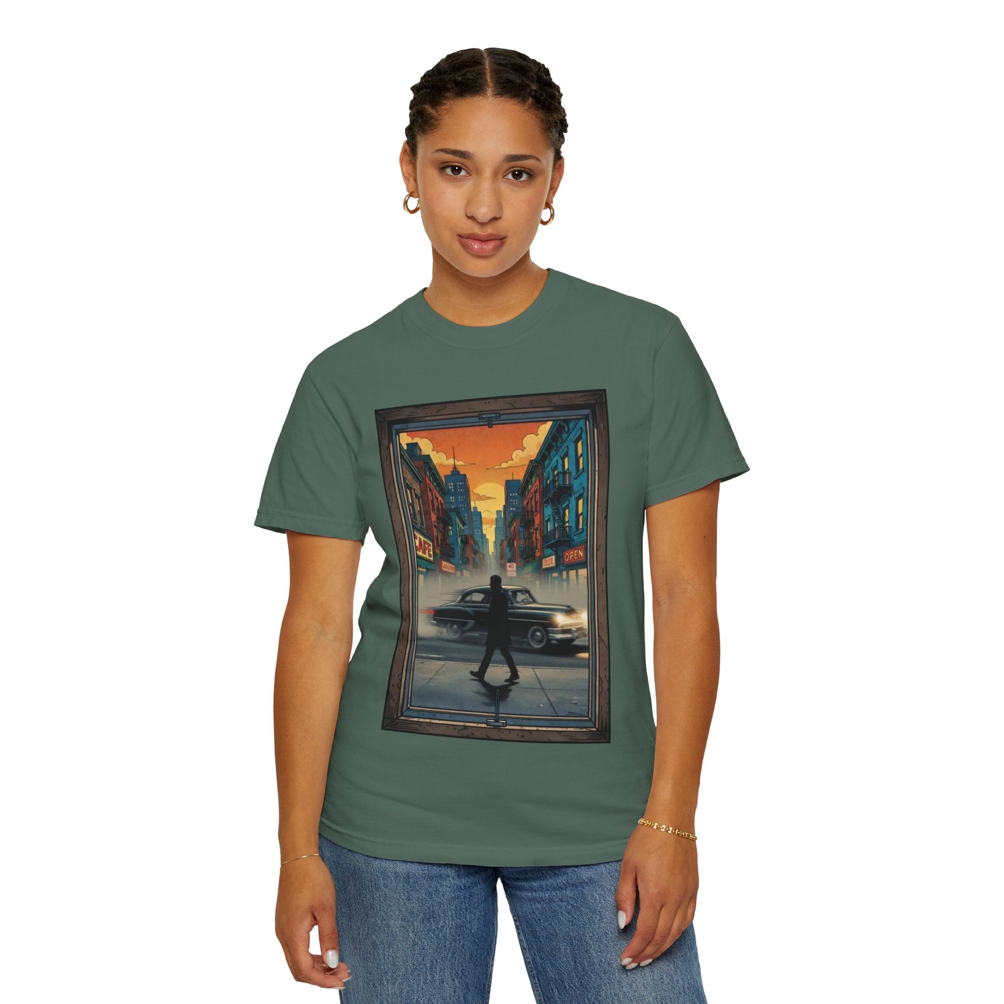 "Walking Alone" City Sidewalk Graphic Tee