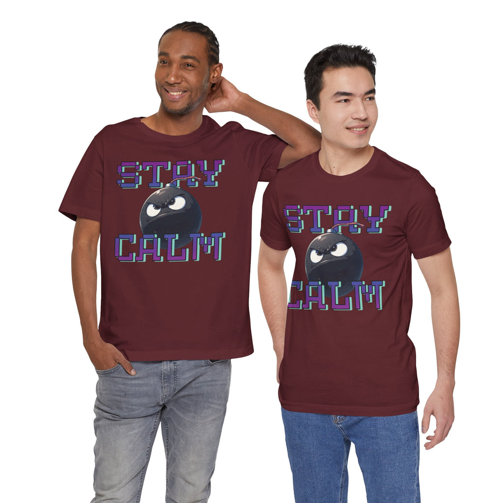"Stay Calm" Retro Pixel Bomb Graphic Tee