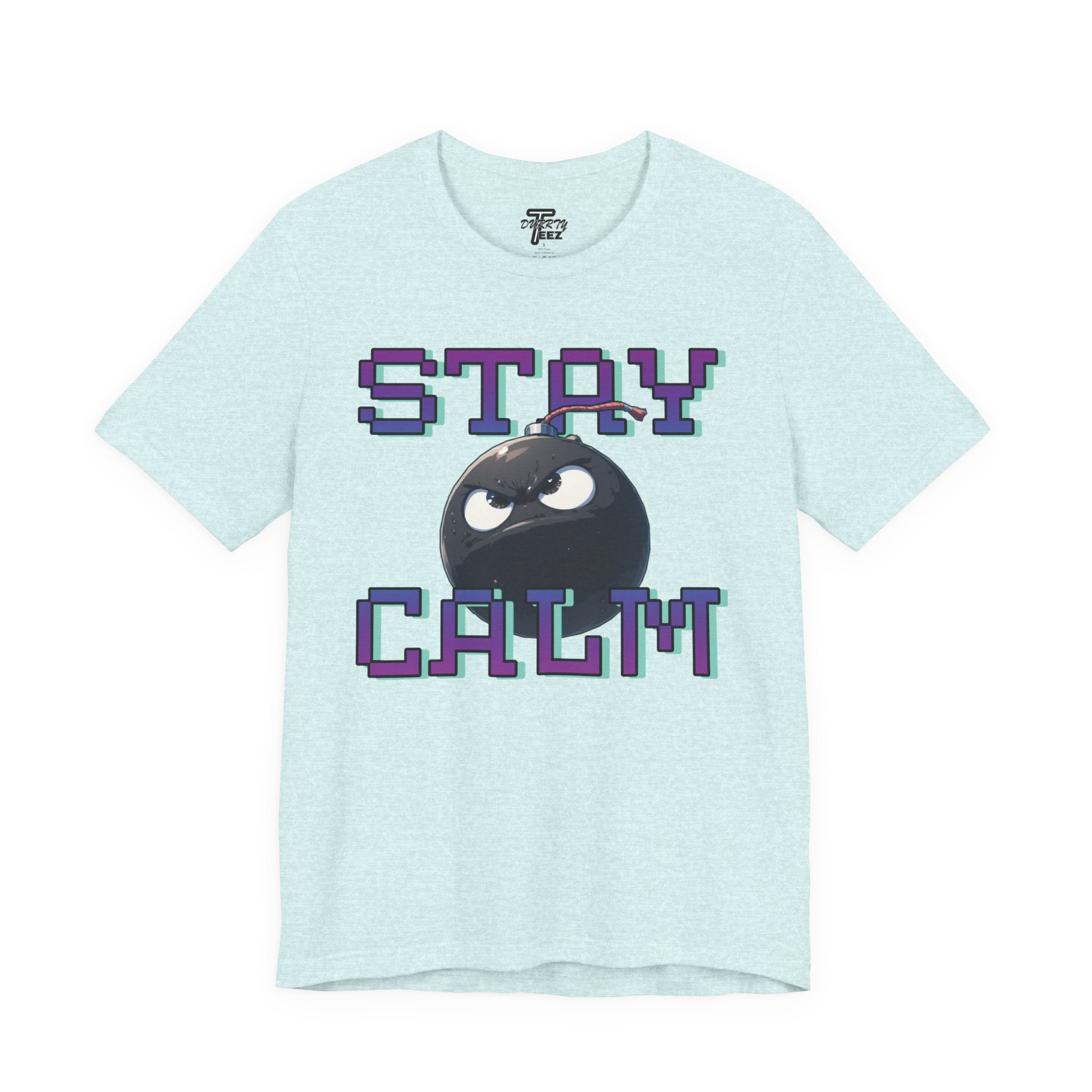 "Stay Calm" Retro Pixel Bomb Graphic Tee
