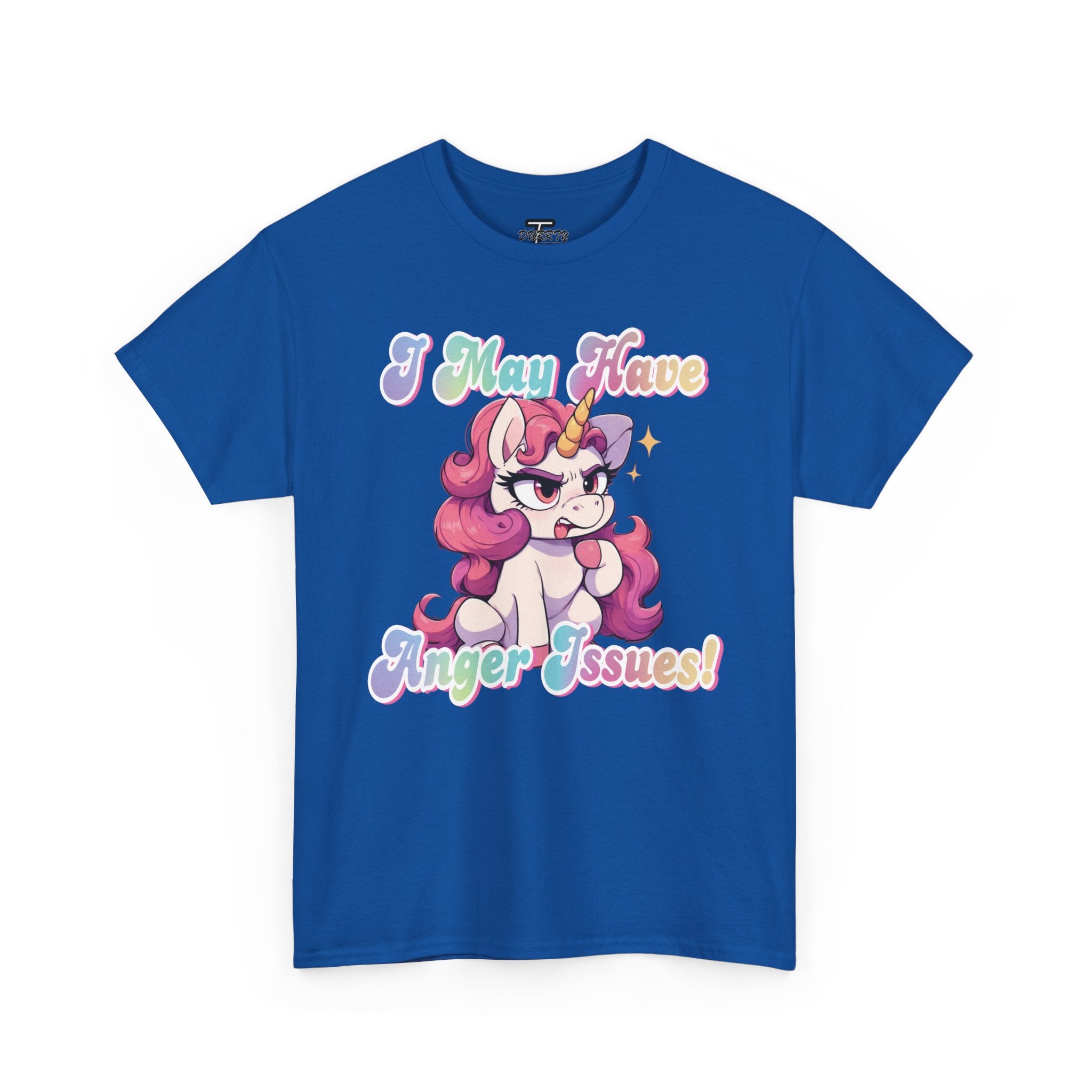 "I May Have Anger Issues" Cute Angry Unicorn Pastel Graphic Tee
