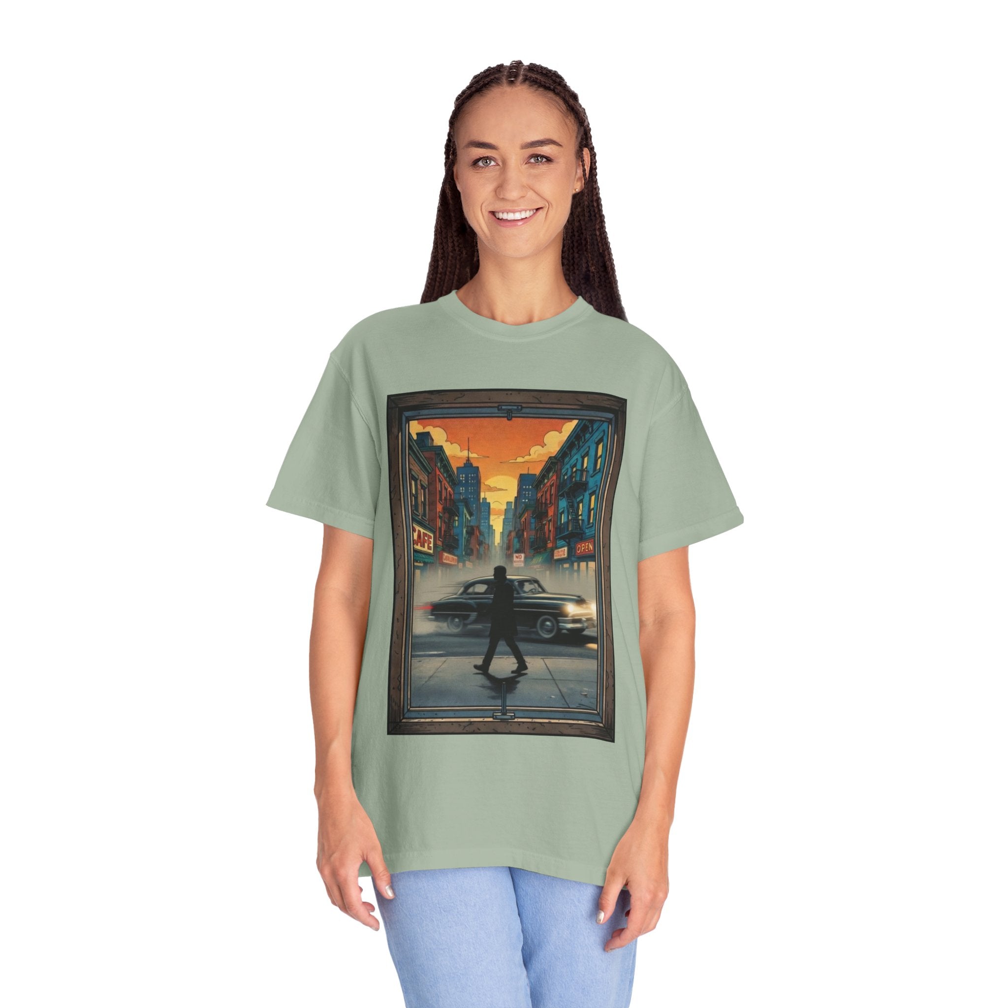 "Walking Alone" City Sidewalk Graphic Tee