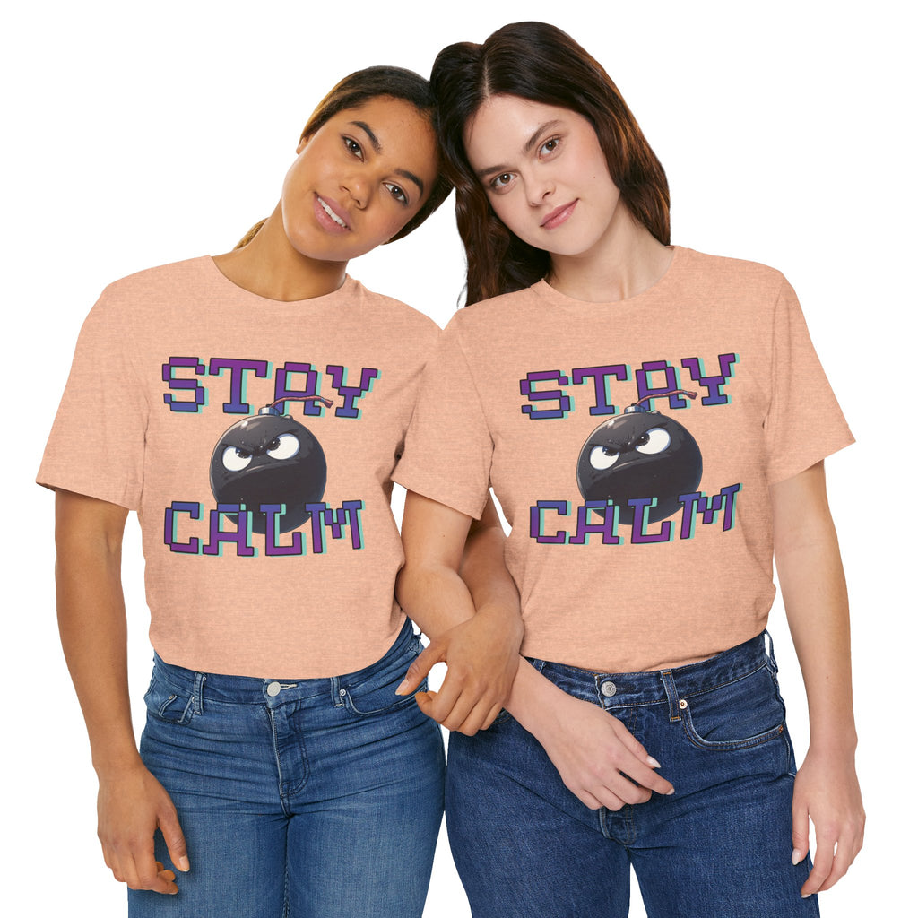 "Stay Calm" Retro Pixel Bomb Graphic Tee