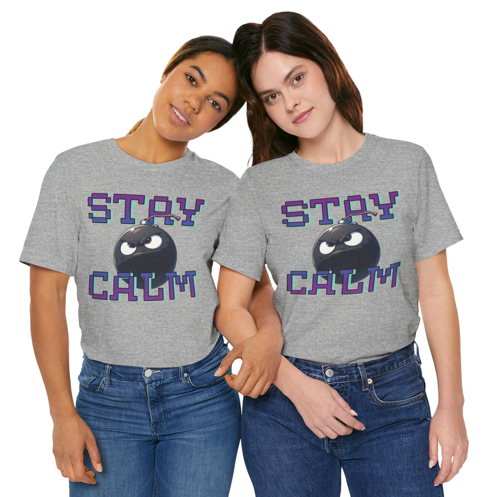 "Stay Calm" Retro Pixel Bomb Graphic Tee