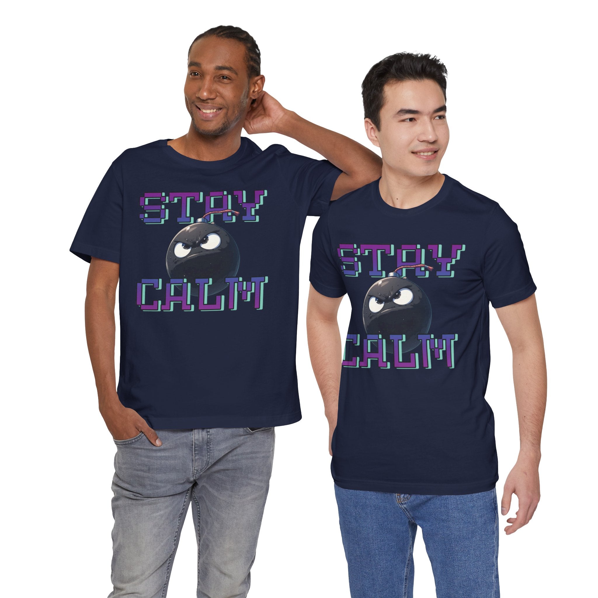 "Stay Calm" Retro Pixel Bomb Graphic Tee