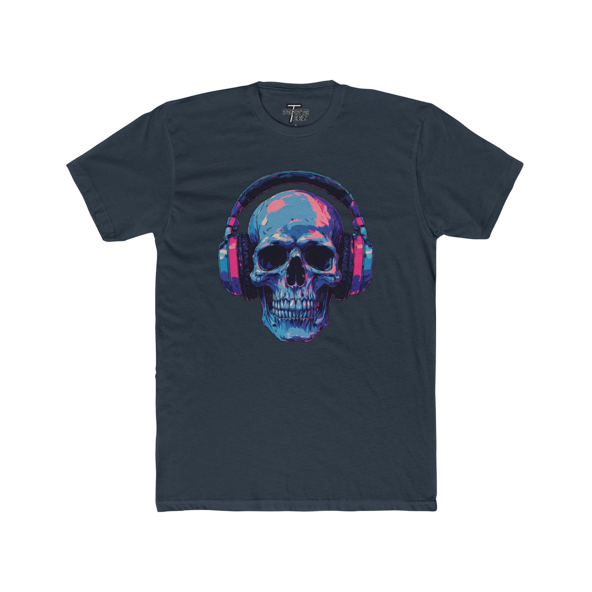 "Music Till Death" V2 Neon Skull with Headphones Graphic Tee