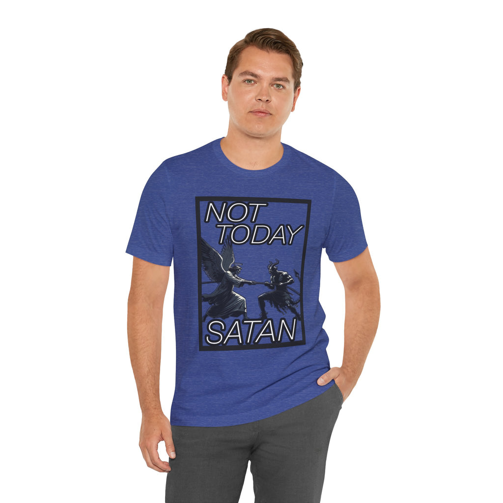 "Not Today Satan" Angel vs Demon Tug Of War Graphic Tee
