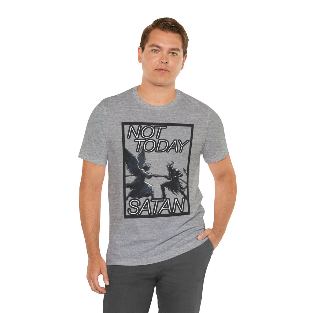 "Not Today Satan" Angel vs Demon Tug Of War Graphic Tee