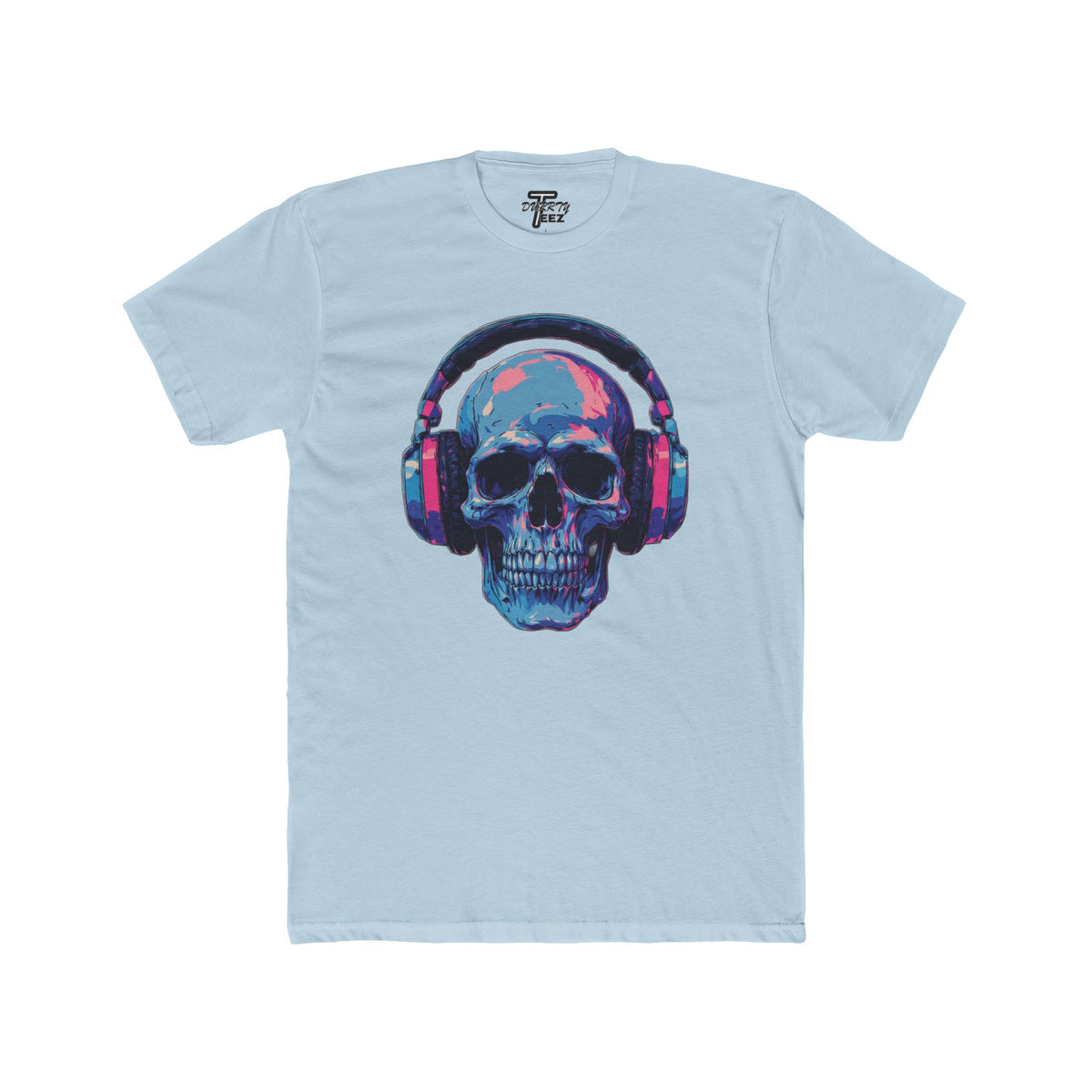 "Music Till Death" V2 Neon Skull with Headphones Graphic Tee