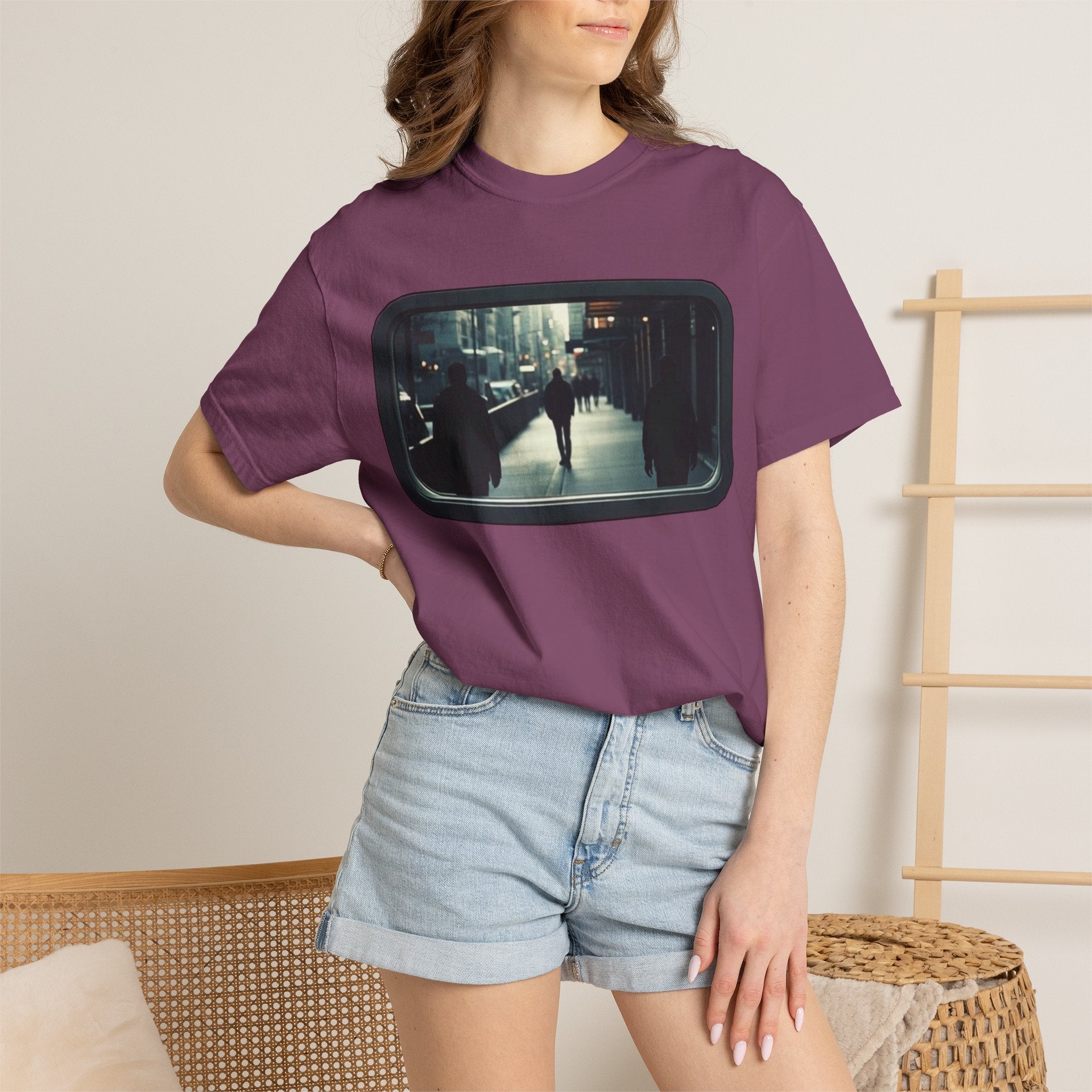 "Outside My Window" Urban Night Commuter Graphic Tee