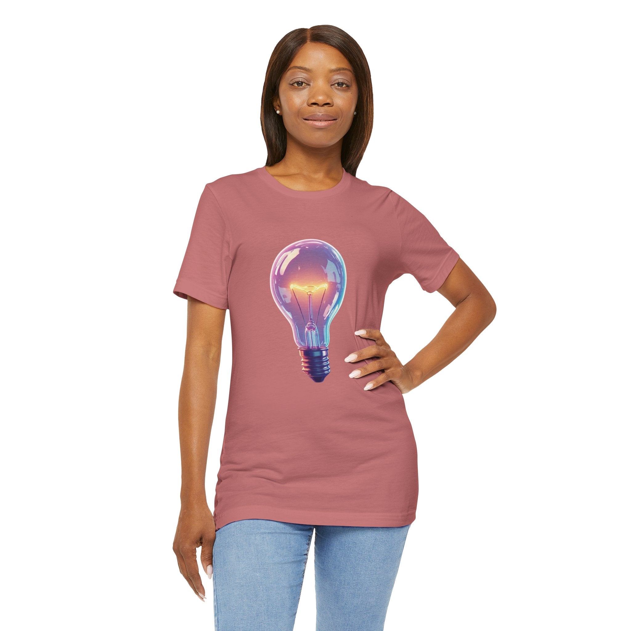 "Bright Ideas" Retro Neon Light Bulb Graphic Tee