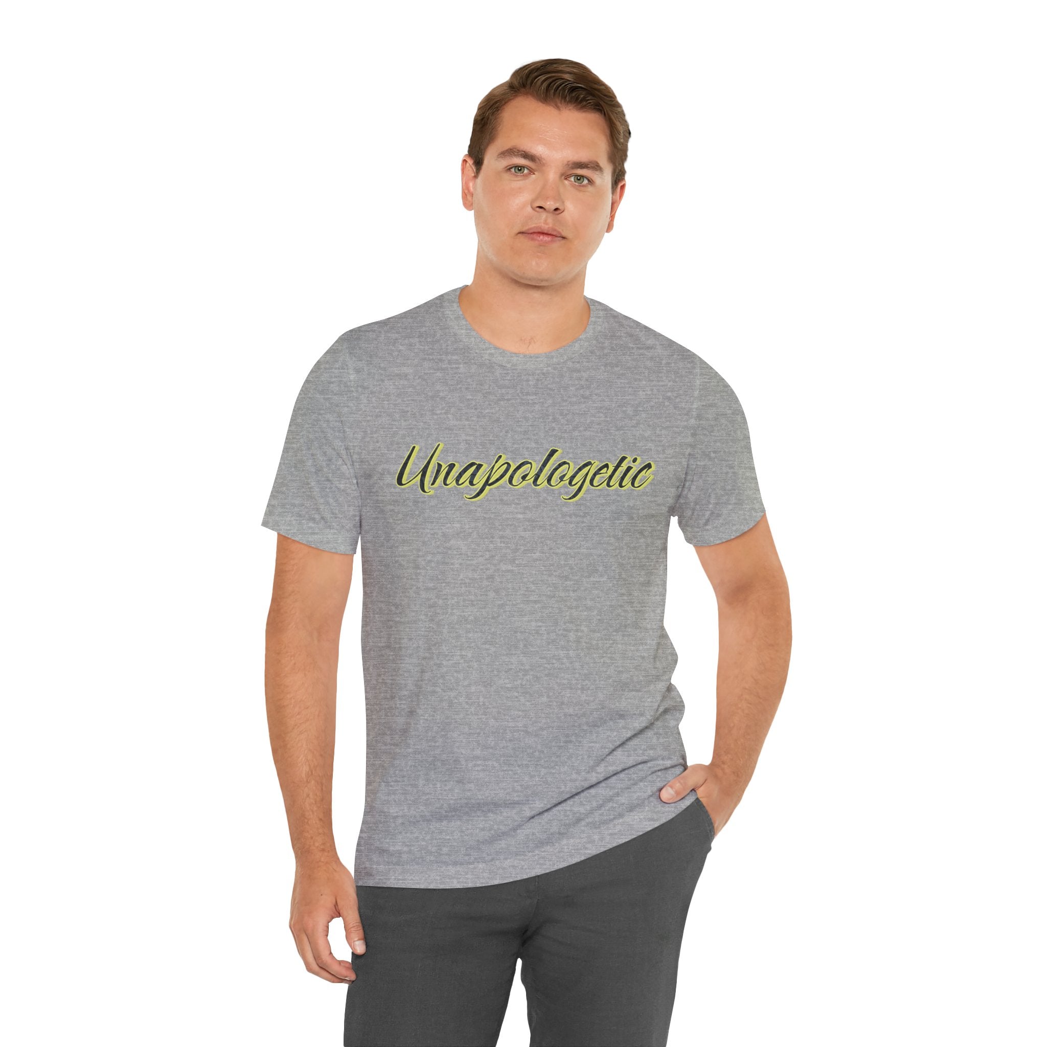 "Unapologetic" Bold Gold Lettering Graphic Tee