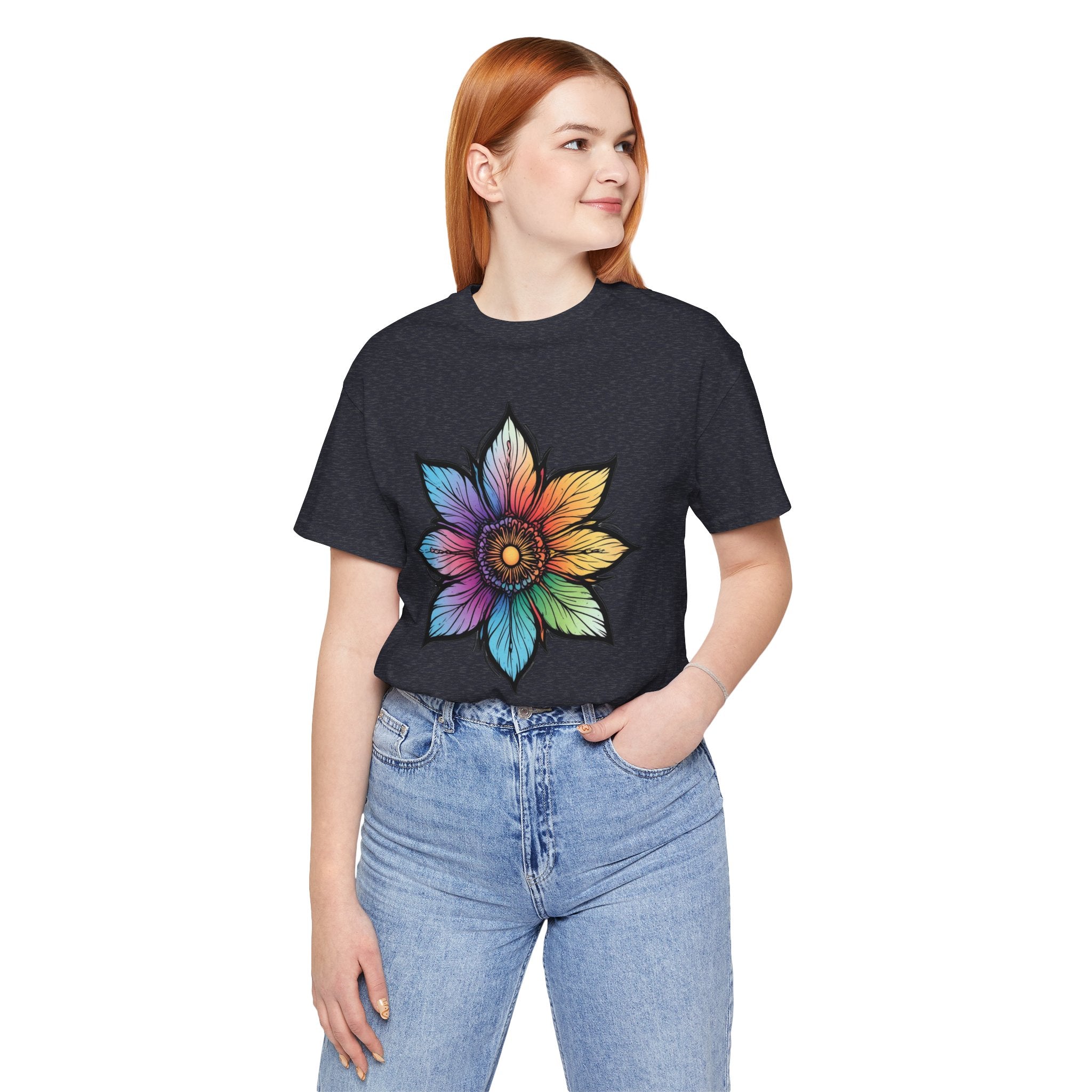 "Flower Power" Rainbow Colorful Graphic Tee