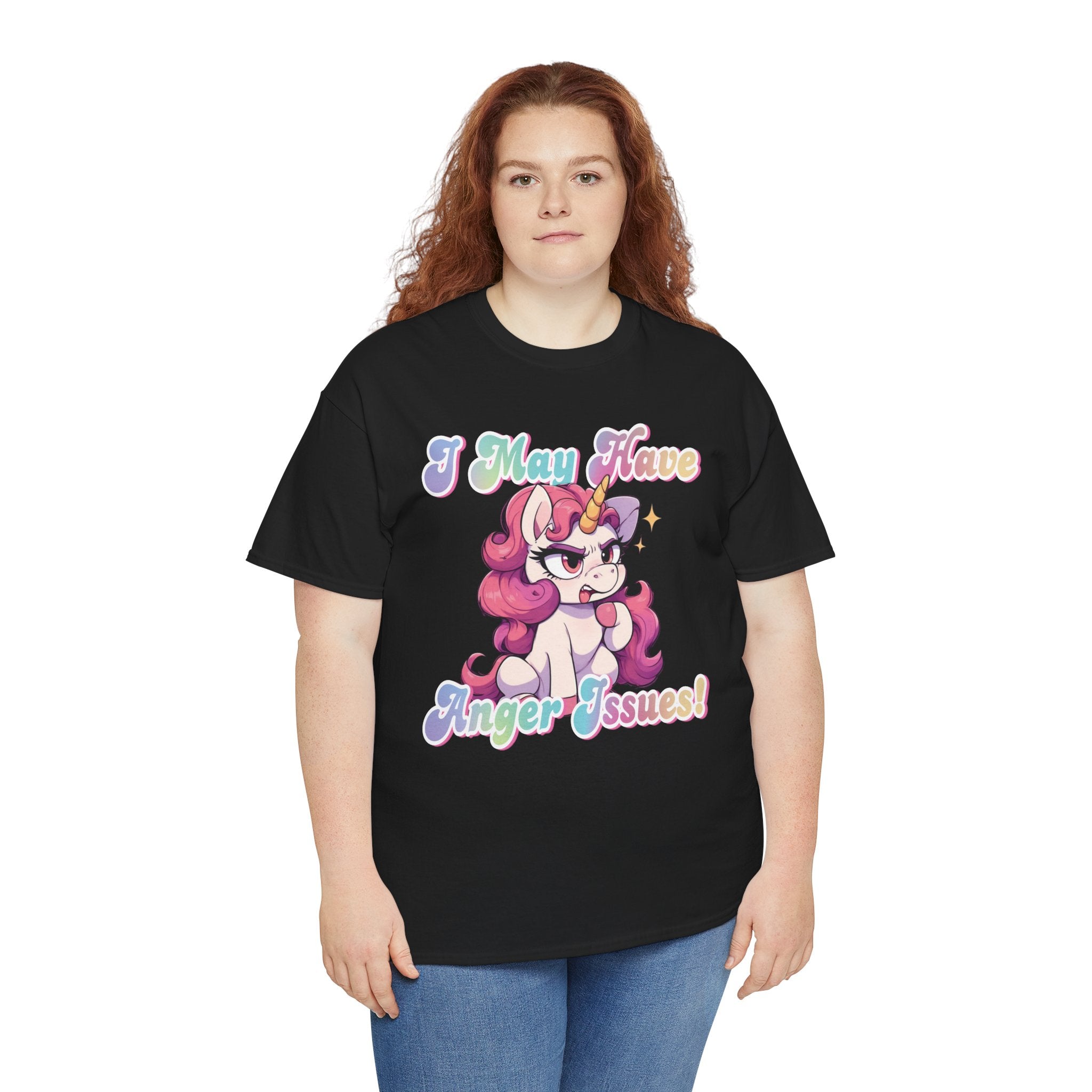 "I May Have Anger Issues" Cute Angry Unicorn Pastel Graphic Tee