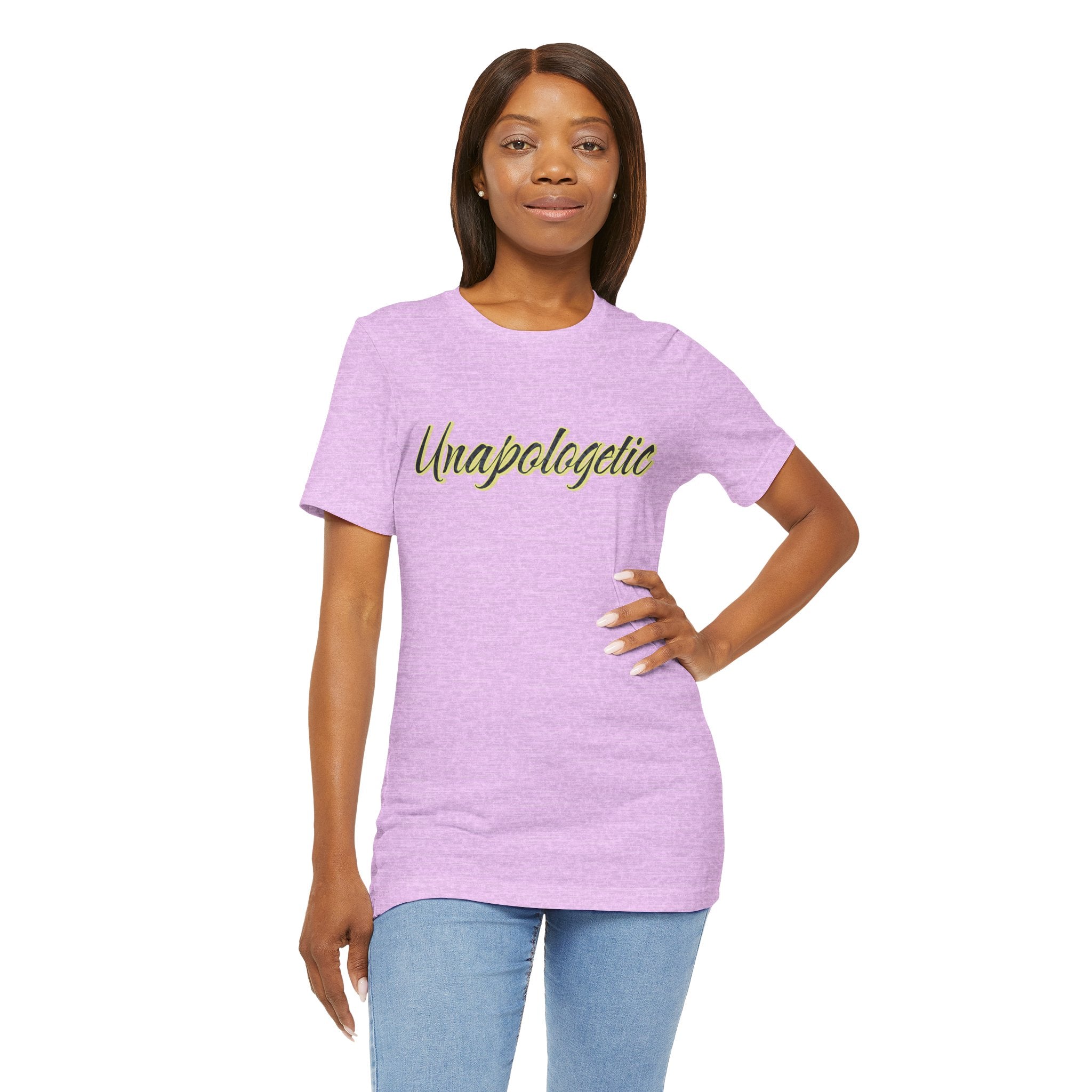"Unapologetic" Bold Gold Lettering Graphic Tee