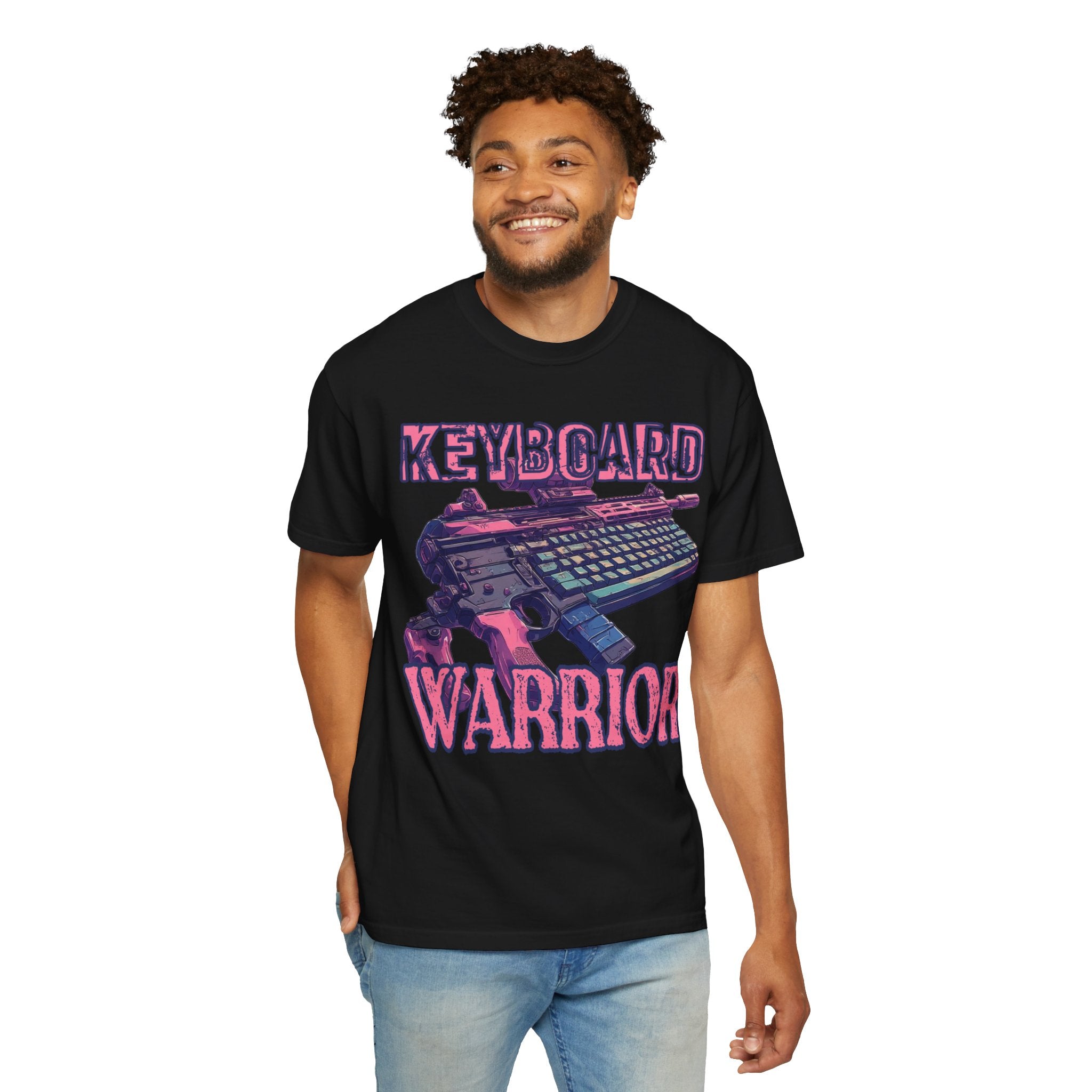 "Keyboard Warrior" Pink Graphic Tee