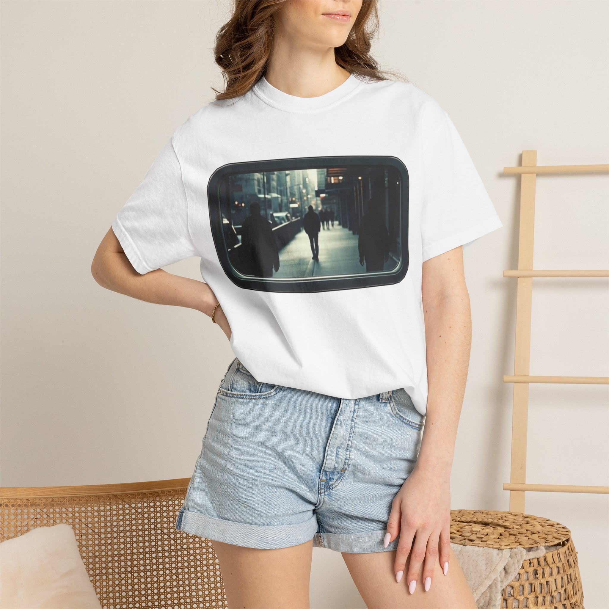 "Outside My Window" Urban Night Commuter Graphic Tee