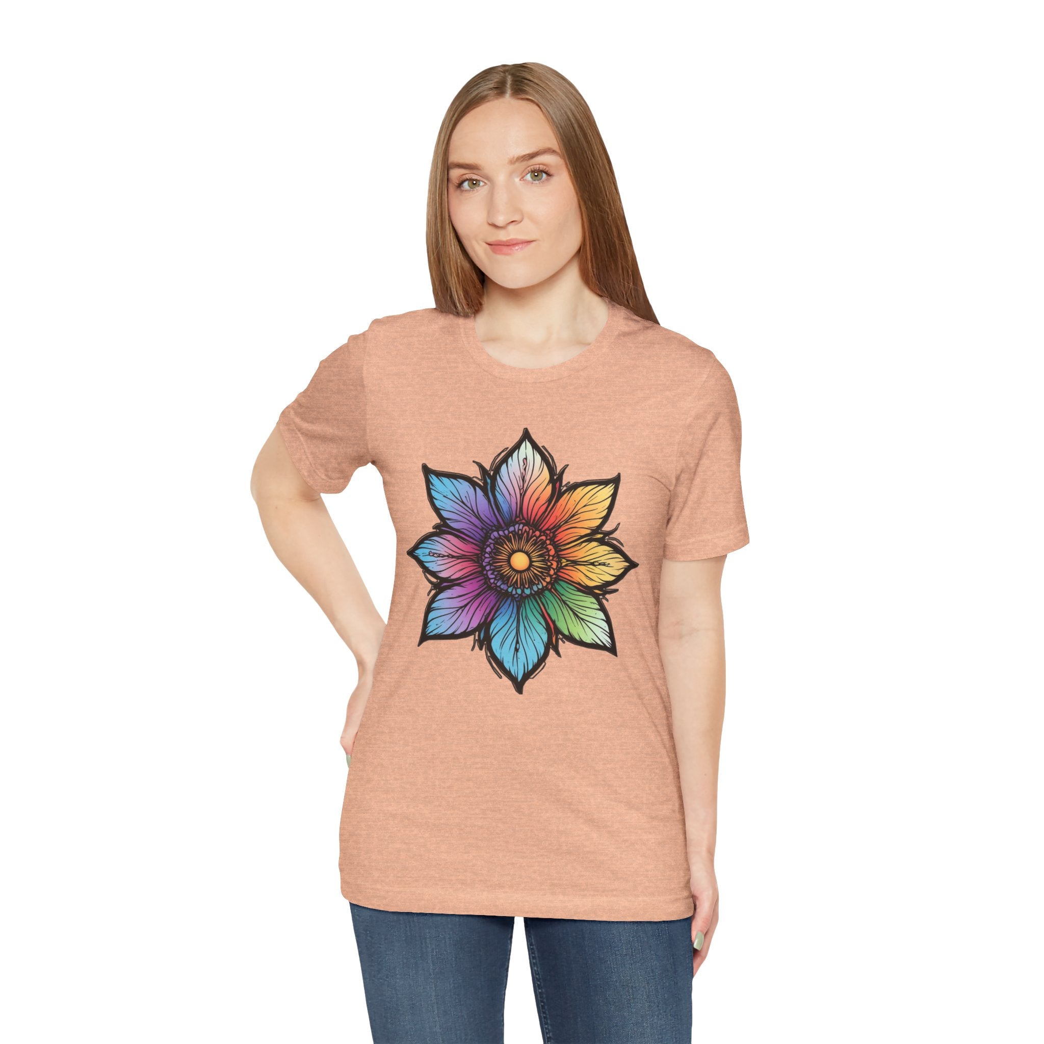 "Flower Power" Rainbow Colorful Graphic Tee