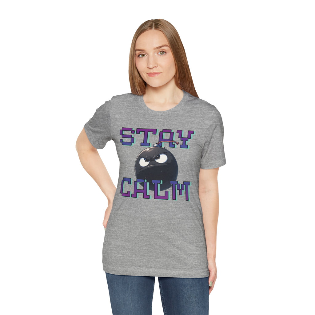 "Stay Calm" Retro Pixel Bomb Graphic Tee