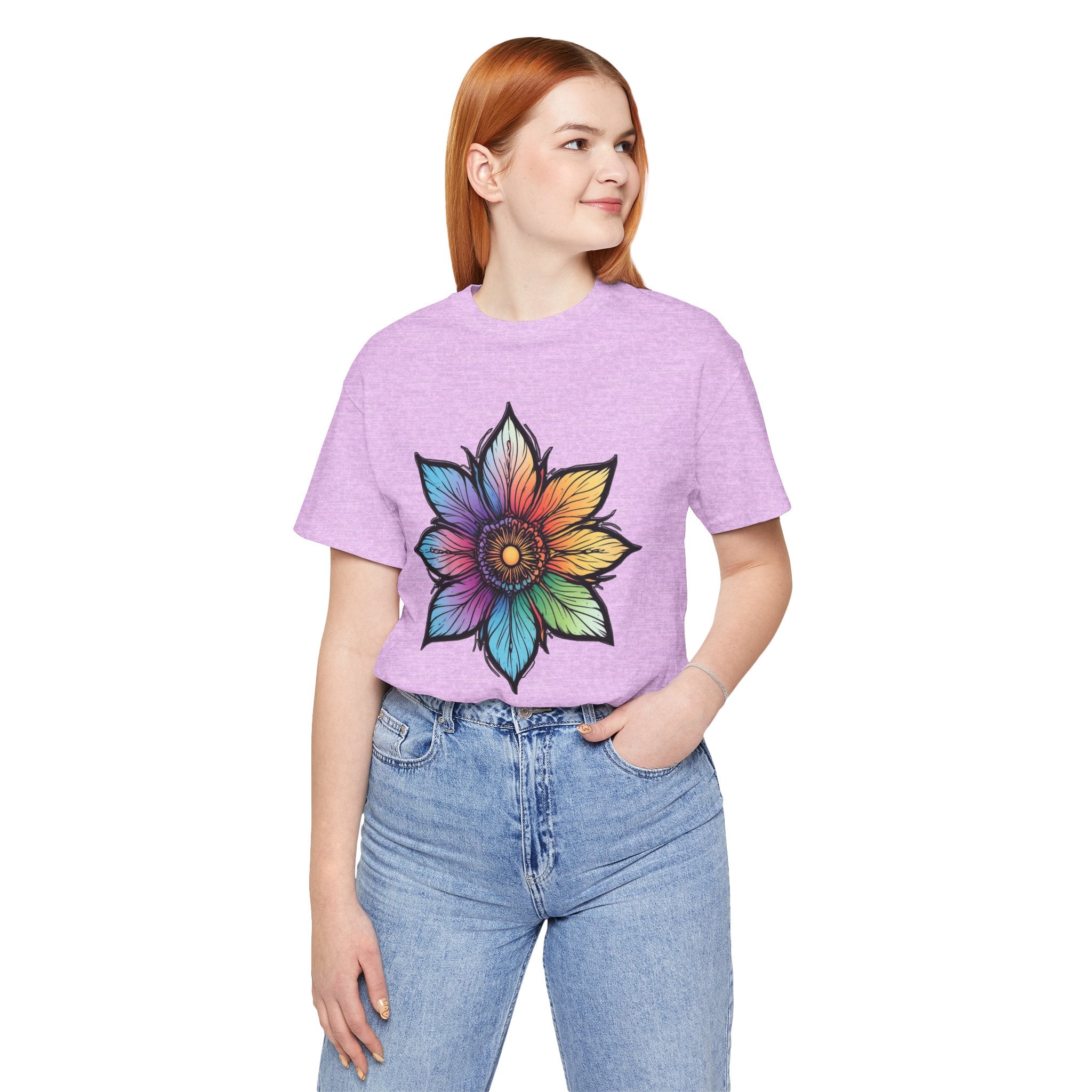 "Flower Power" Rainbow Colorful Graphic Tee