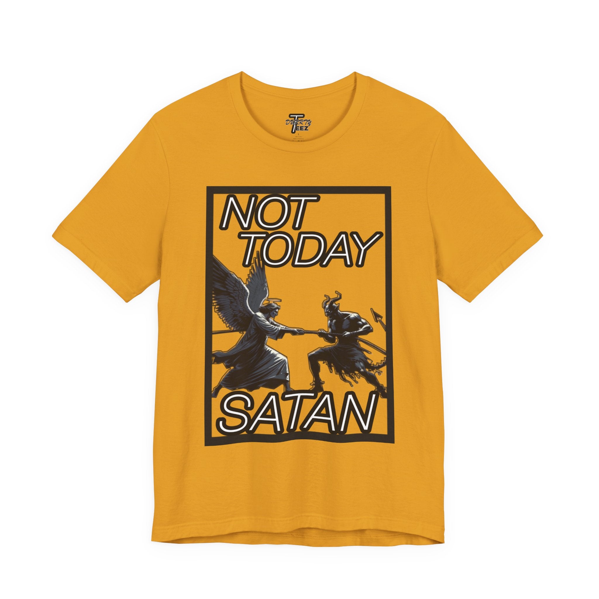 "Not Today Satan" Angel vs Demon Tug Of War Graphic Tee