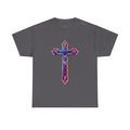 "Self Sacrifice" Neon Christian Cross Graphic Tee