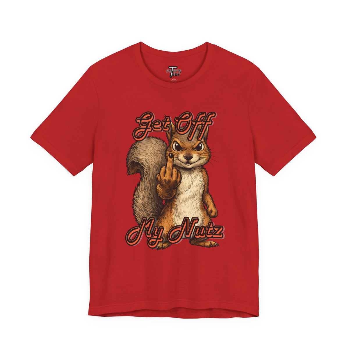 "Get Off My Nutz" Funny Middle Finger Squirrel Graphic Tee
