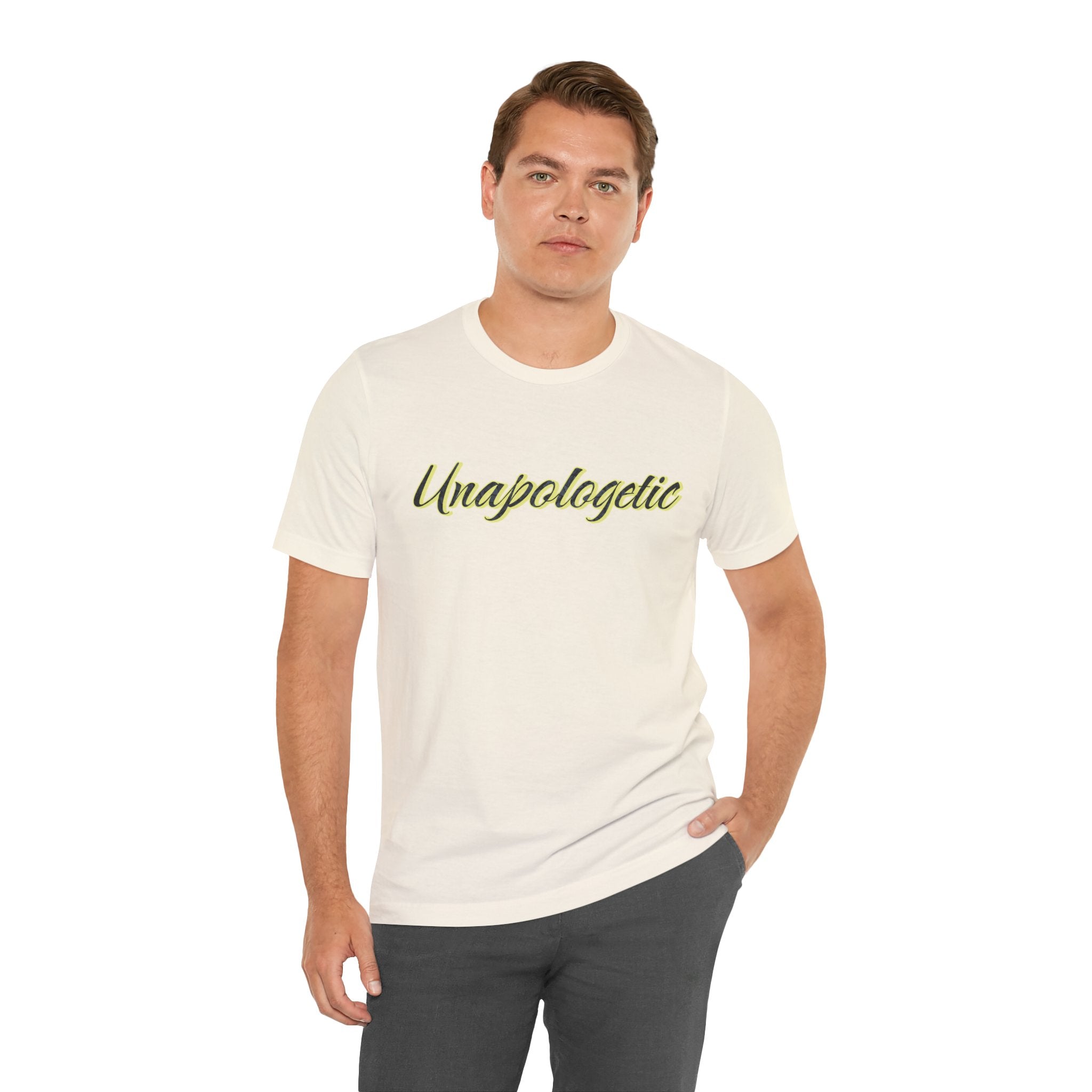 "Unapologetic" Bold Gold Lettering Graphic Tee