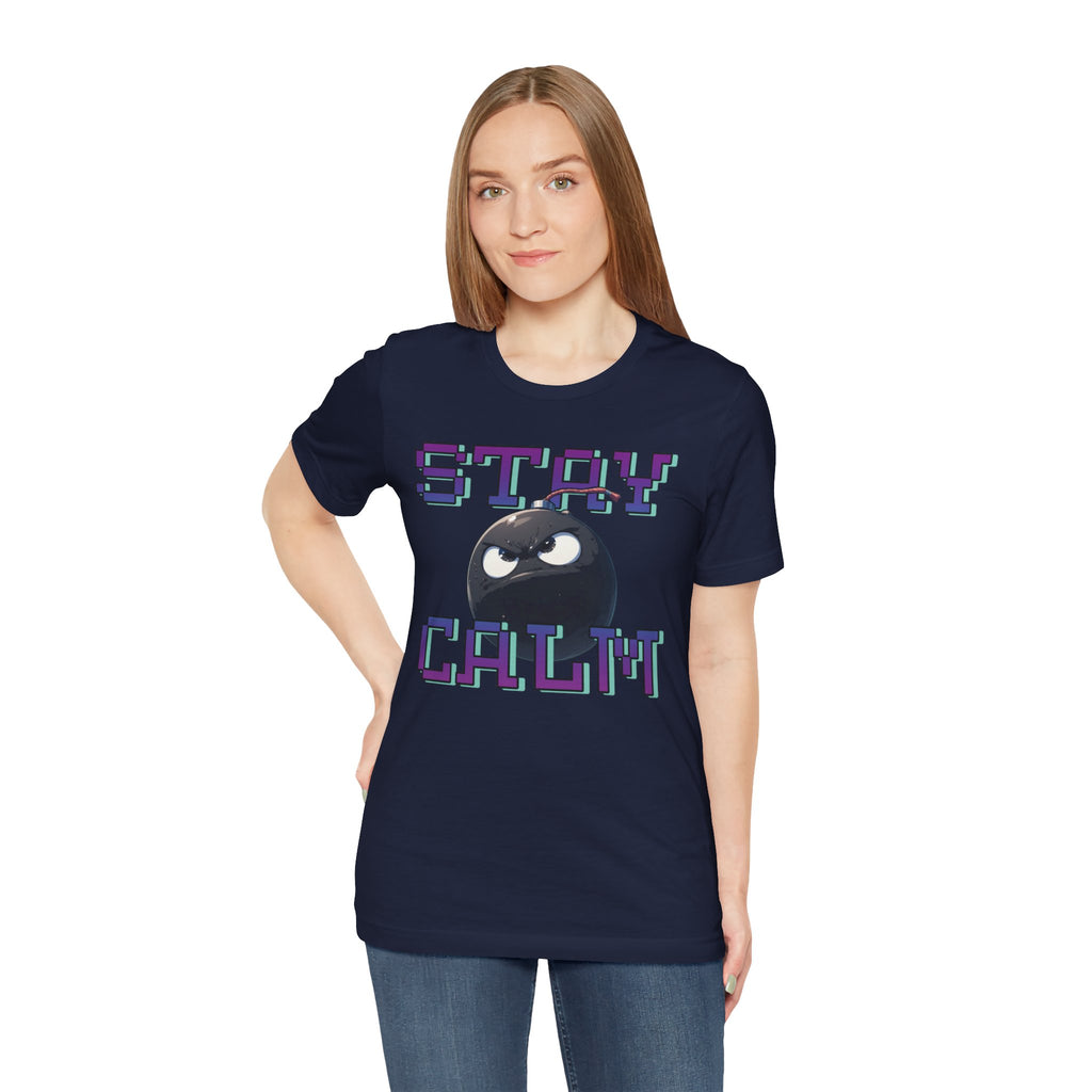 "Stay Calm" Retro Pixel Bomb Graphic Tee